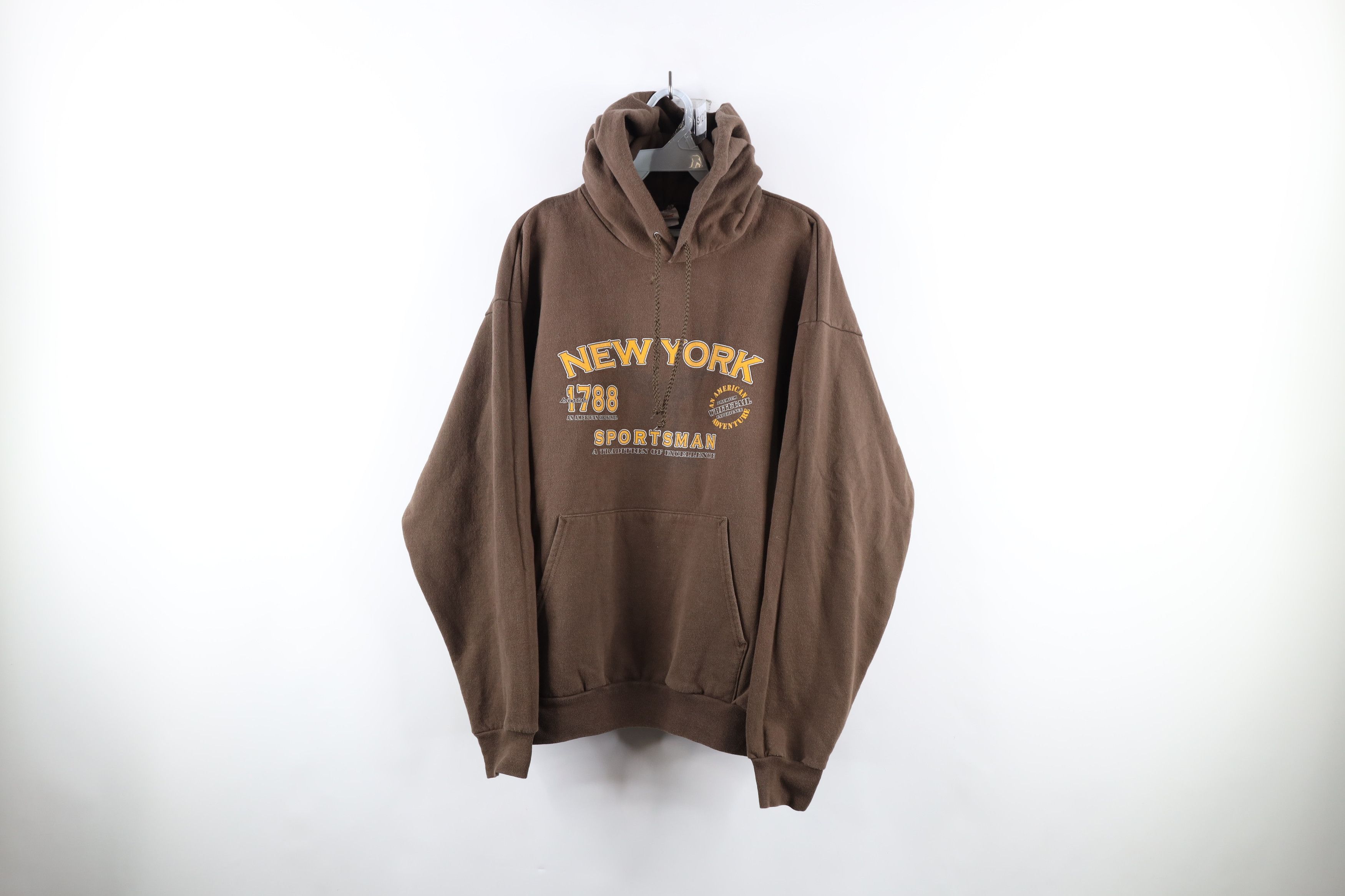 Vintage Vintage Streetwear New York Sportsman Deer Hoodie Brown Size US L / EU 52-54 / 3 - 1 Thumbnail