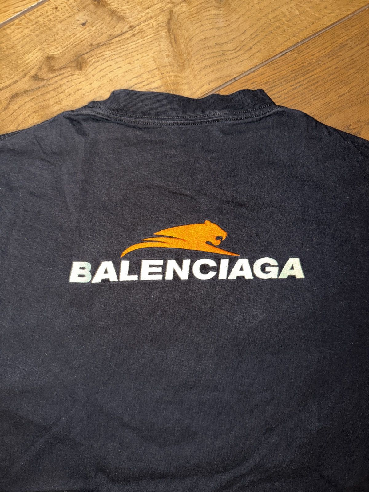 Balenciaga Balenciaga Panther Logo Medium Fit Tee Black/Orange Size US M / EU 48-50 / 2 - 4 Thumbnail
