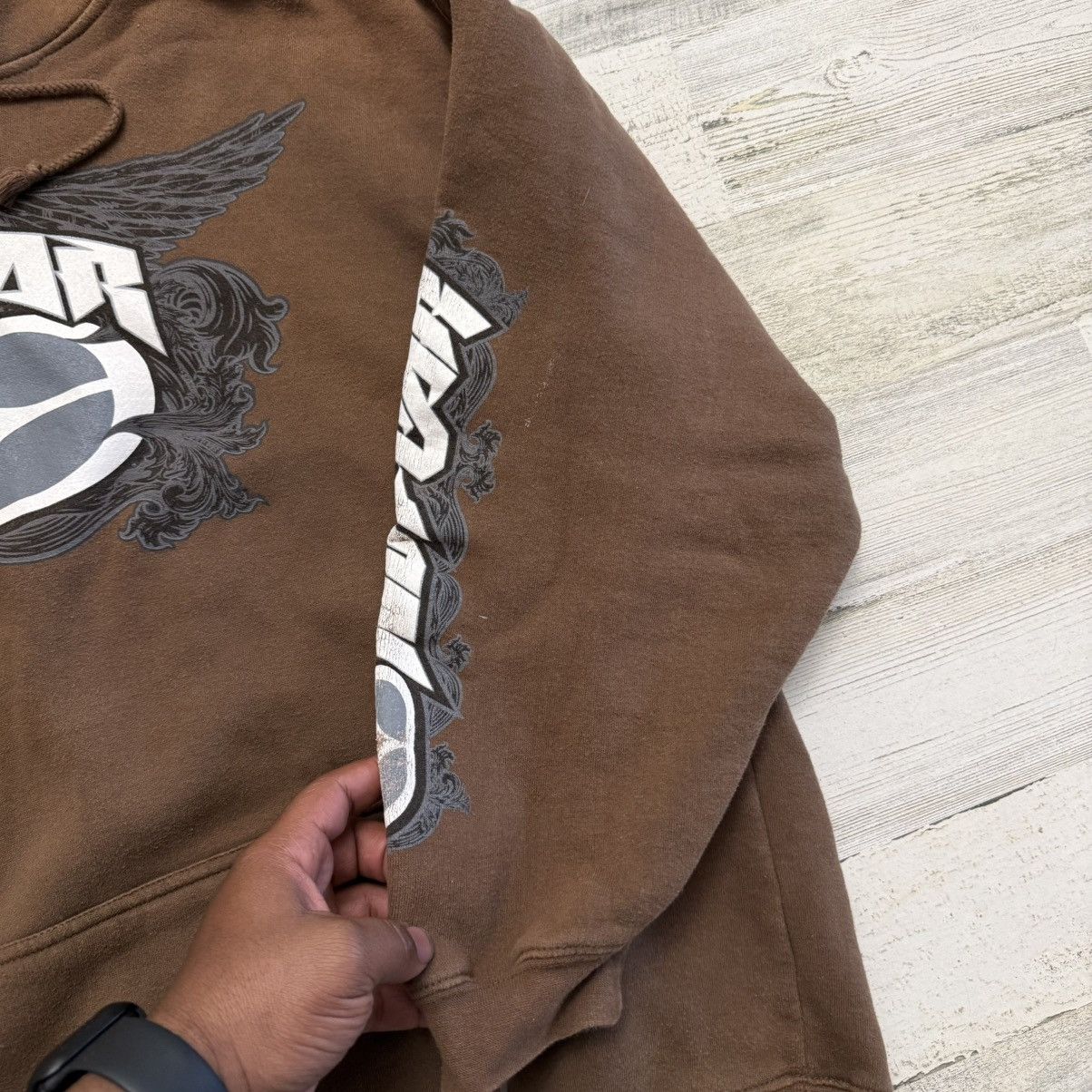 No Fear Vintage Sun Faded Grunge Skull No Fear Spellout Hoodie XL Size US XXL / EU 58 / 5 - 5 Thumbnail