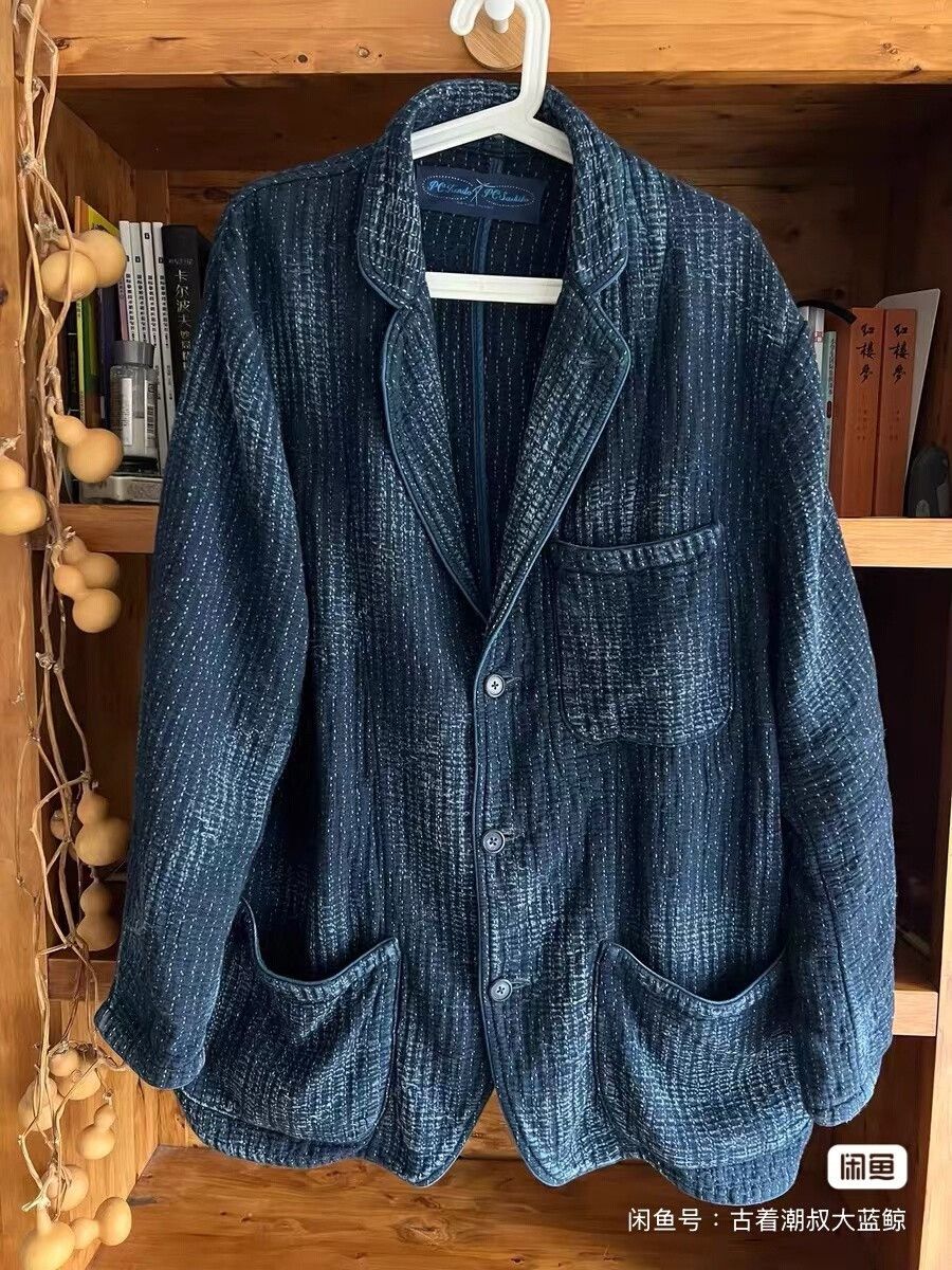 Porter Classic Porter Classic Indigo Sashiko Suit Jacket Size US M / EU 48-50 / 2 - 1 Thumbnail