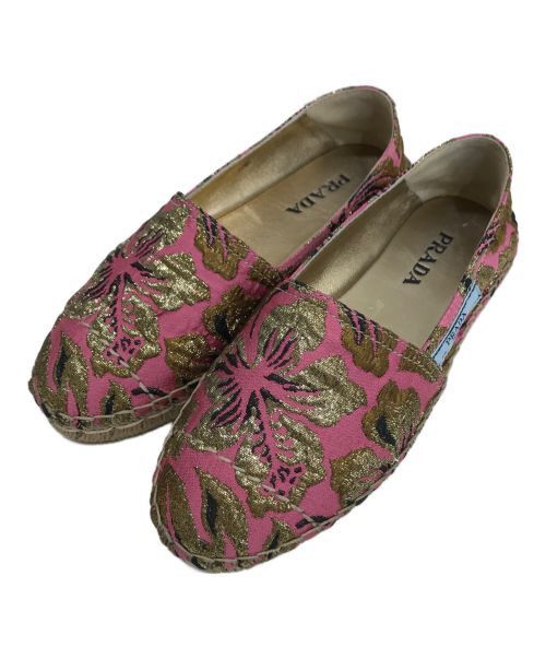 Prada PRADA Floral Design Espadrilles Pink 36 Size US 6 / IT 36 - 1 Thumbnail