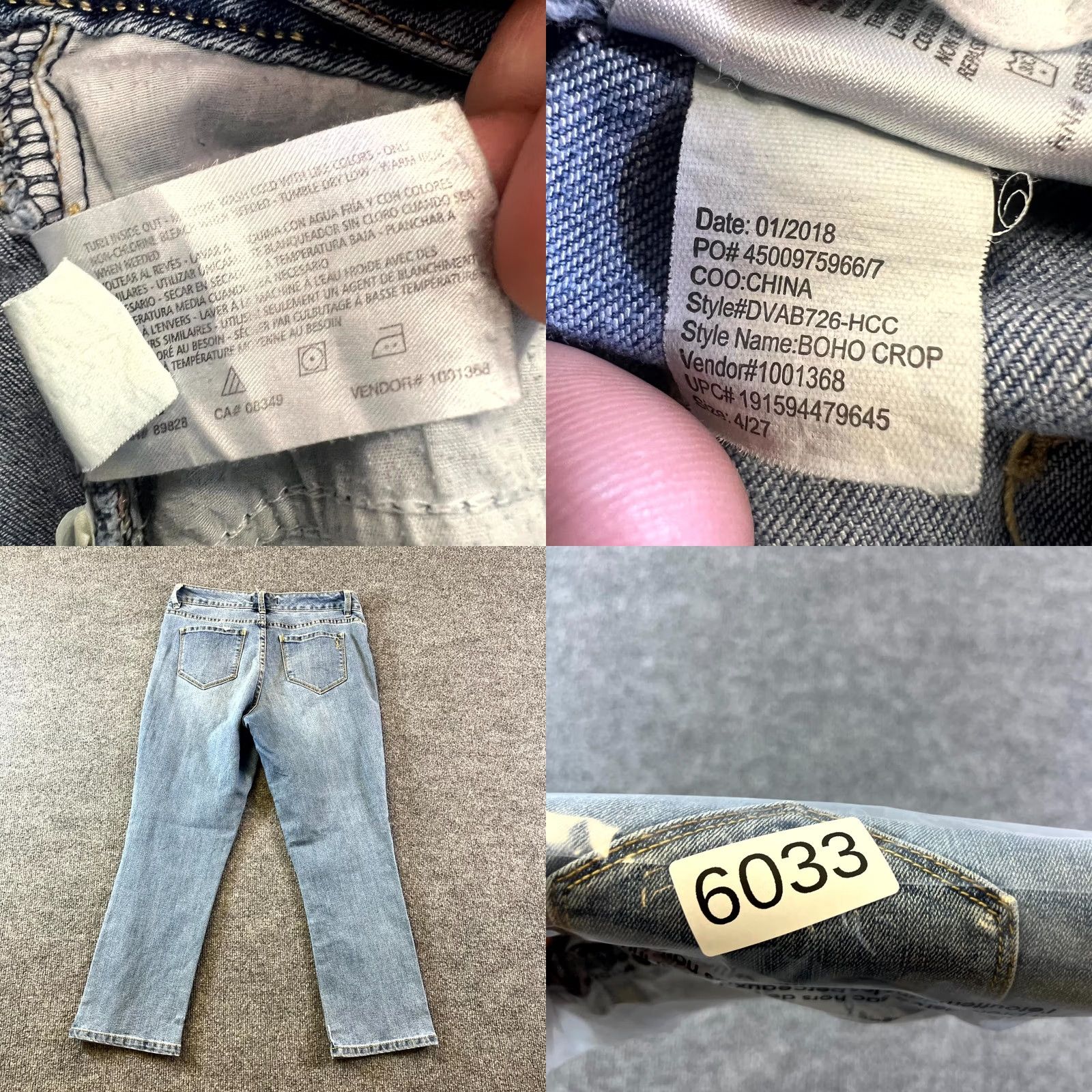Vintage Vintage America Blues Boho Cropped Jeans Women 4 Blue Denim Stretch Size 27" / US 4 / IT 40 - 8 Thumbnail