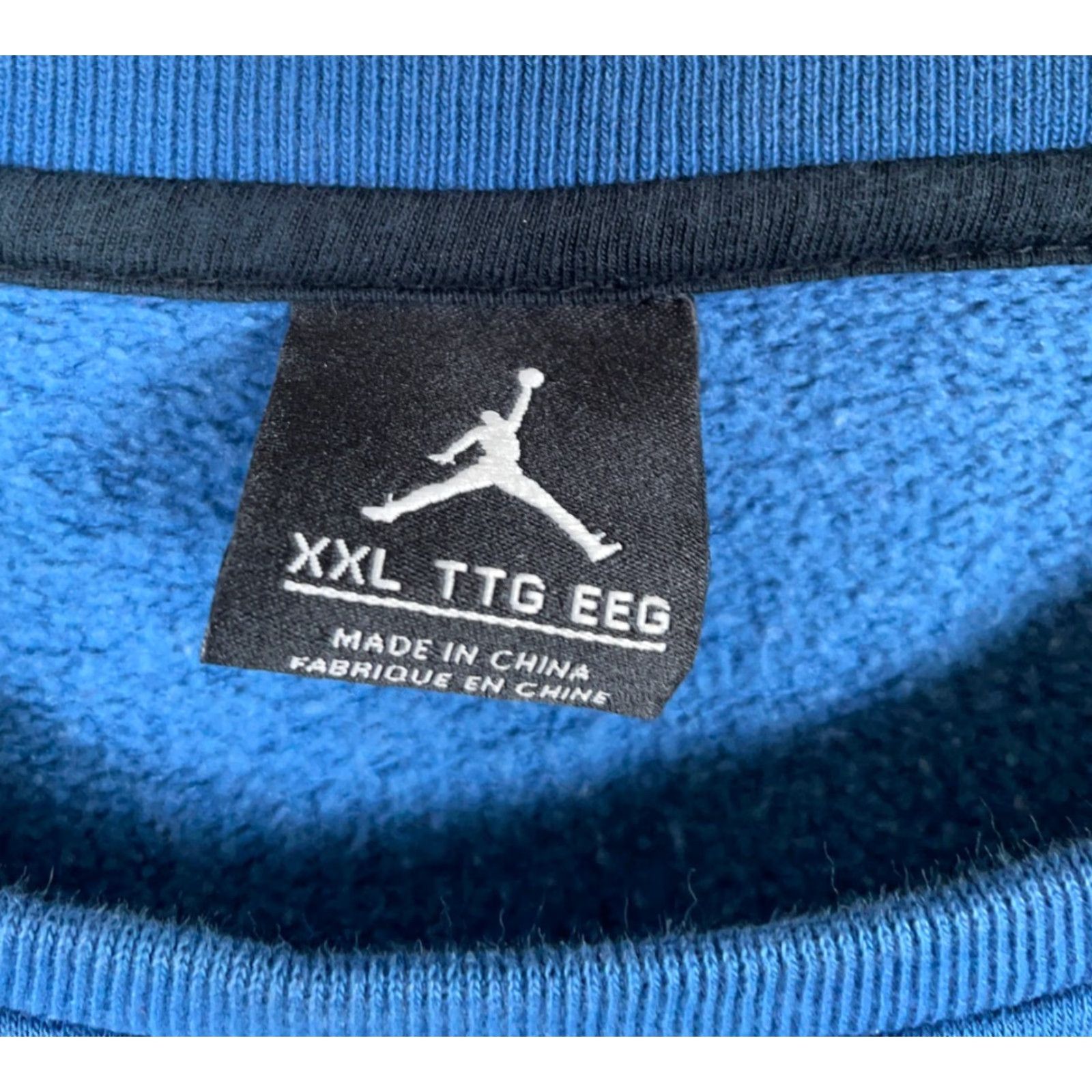 Jordan Brand Jordan Sweatshirt Adult 2XL Blue Crewneck Graphic Print Fleece Cotton Blend Pullover 90s Retro Sports Size US XXL / EU 58 / 5 - 4 Thumbnail