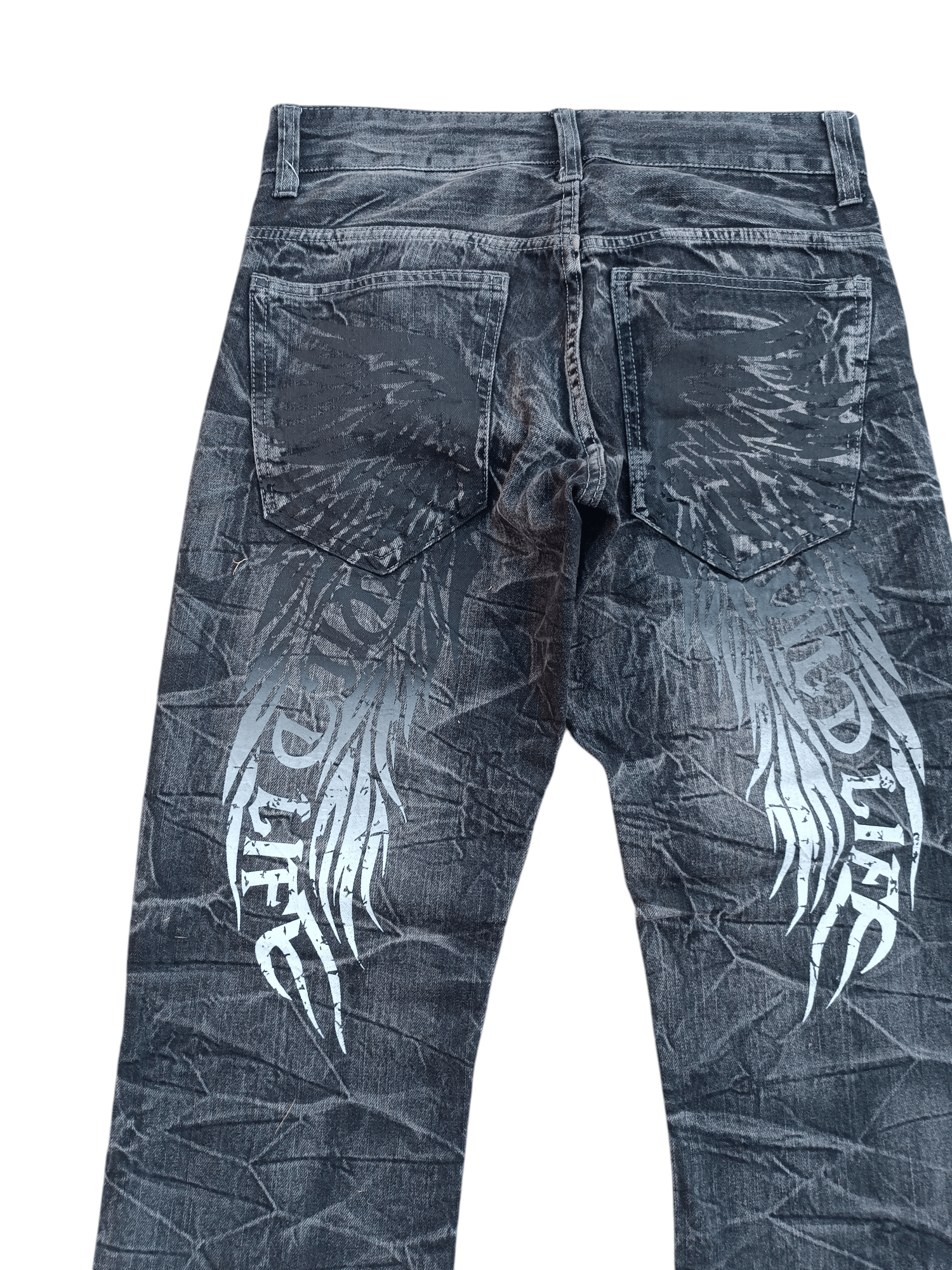 Japanese Brand Vintage Wild Life LGB Style Whiskers Skulls Denim Pants Size US 32 / EU 48 - 8 Thumbnail