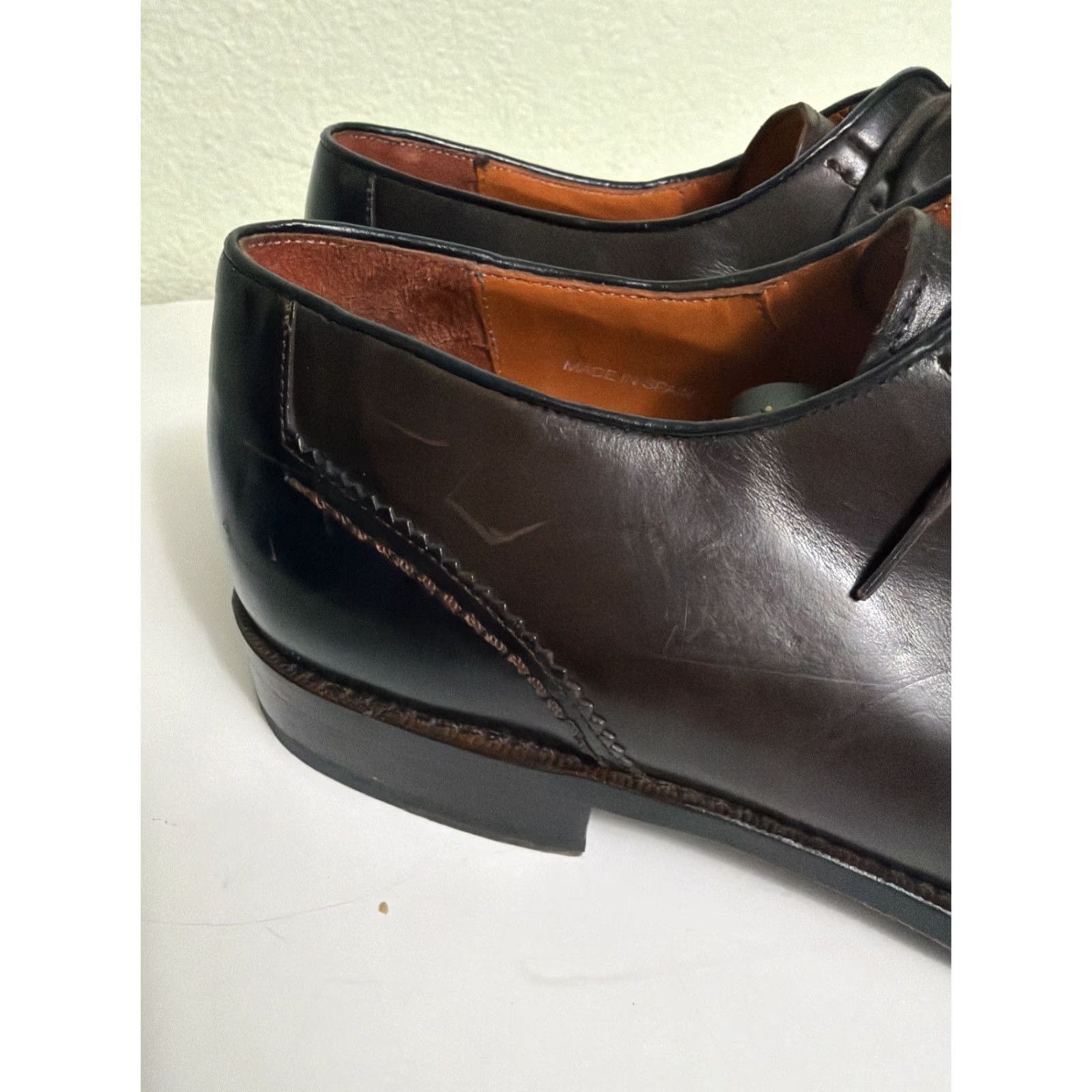 Mezlan Mezlan Spain Dress Shoes Men 11 M Brown Leather Wing Tip Oxford Cap Toe Lace Up Size ONE SIZE - 5 Thumbnail