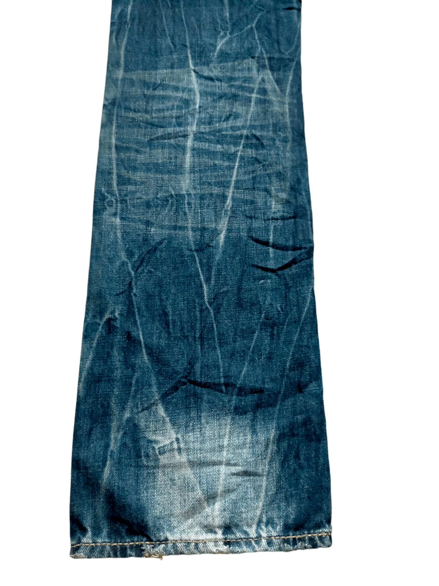 Back Number Acid Wash Bucklle Back Denim Pants