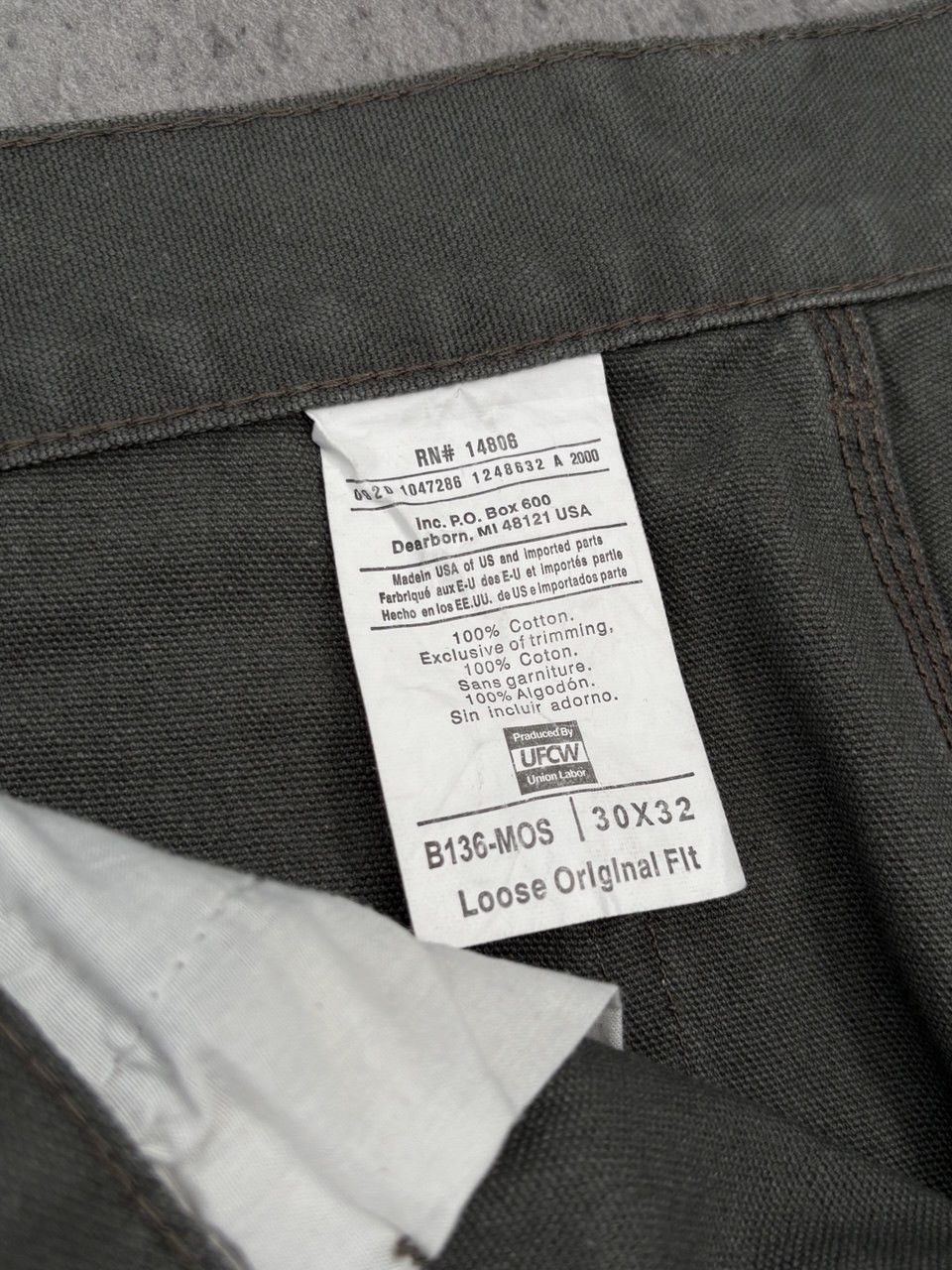 Carhartt Double Knee Duck Canvas Moss Green Carpenter Pant