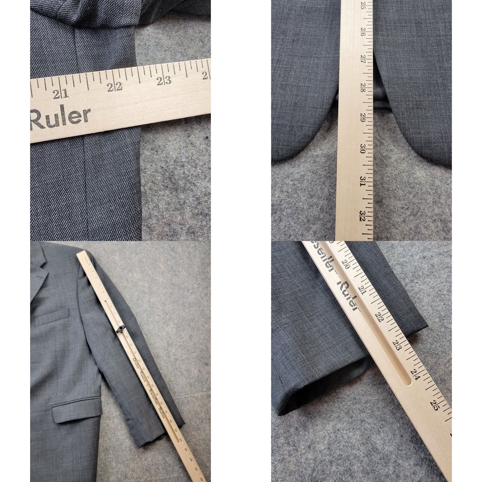 Ralph Lauren Lauren Ralph Lauren Suit Jacket Mens 44S Gray Wool Single-Breasted Notch Lapel 3-Button Vented Size 44R - 10 Thumbnail
