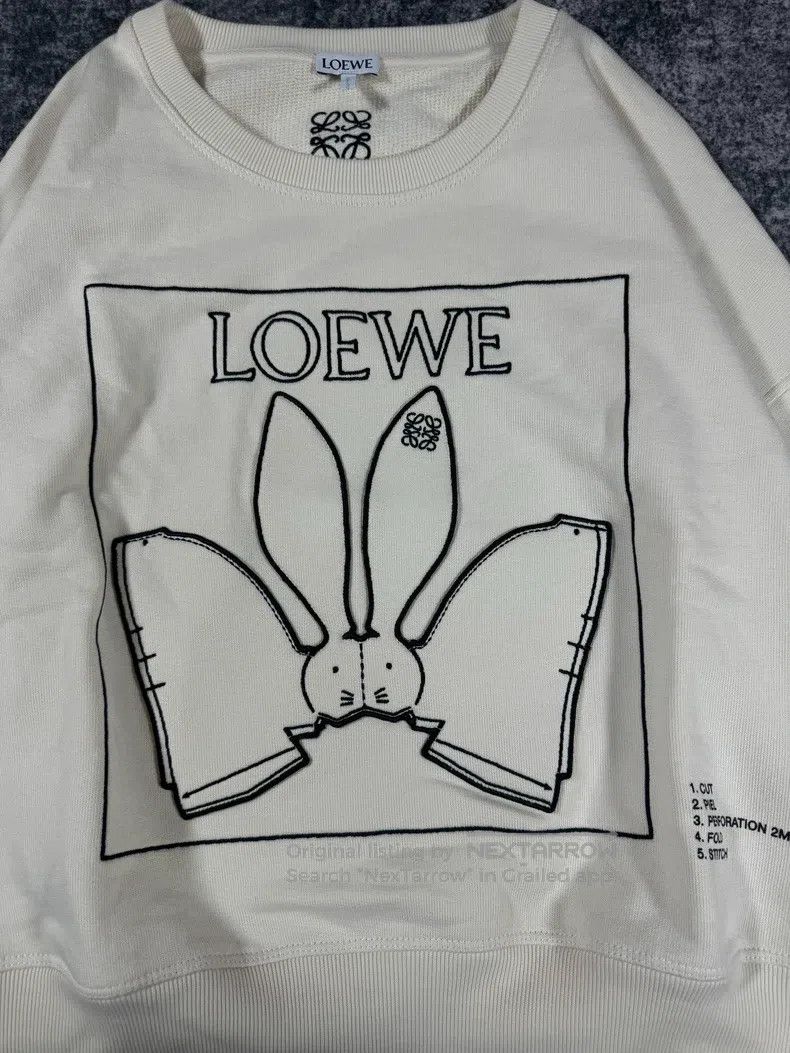 Loewe Loewe Ivory White Rabbit Embroidered Logo Short Hoodie Size S / US 4 / IT 40 - 3 Thumbnail