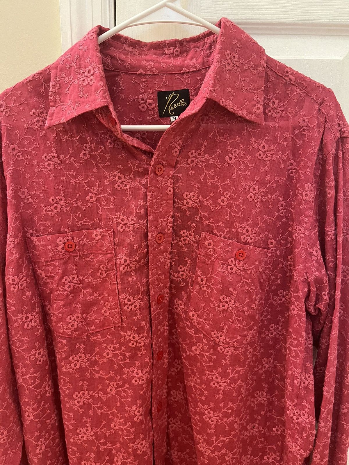 Needles Needles Cut-Off Pink Floral Embroided Shirt Size US M / EU 48-50 / 2 - 3 Thumbnail