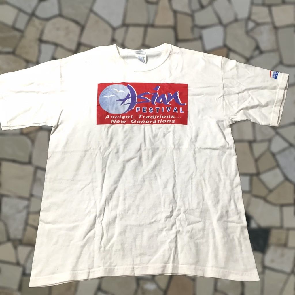 Gildan Asian American Festival T-Shirt Mens LARGE White Cotton Front Chest Design 90s Vintage Shirt Size US L / EU 52-54 / 3 - 1 Thumbnail