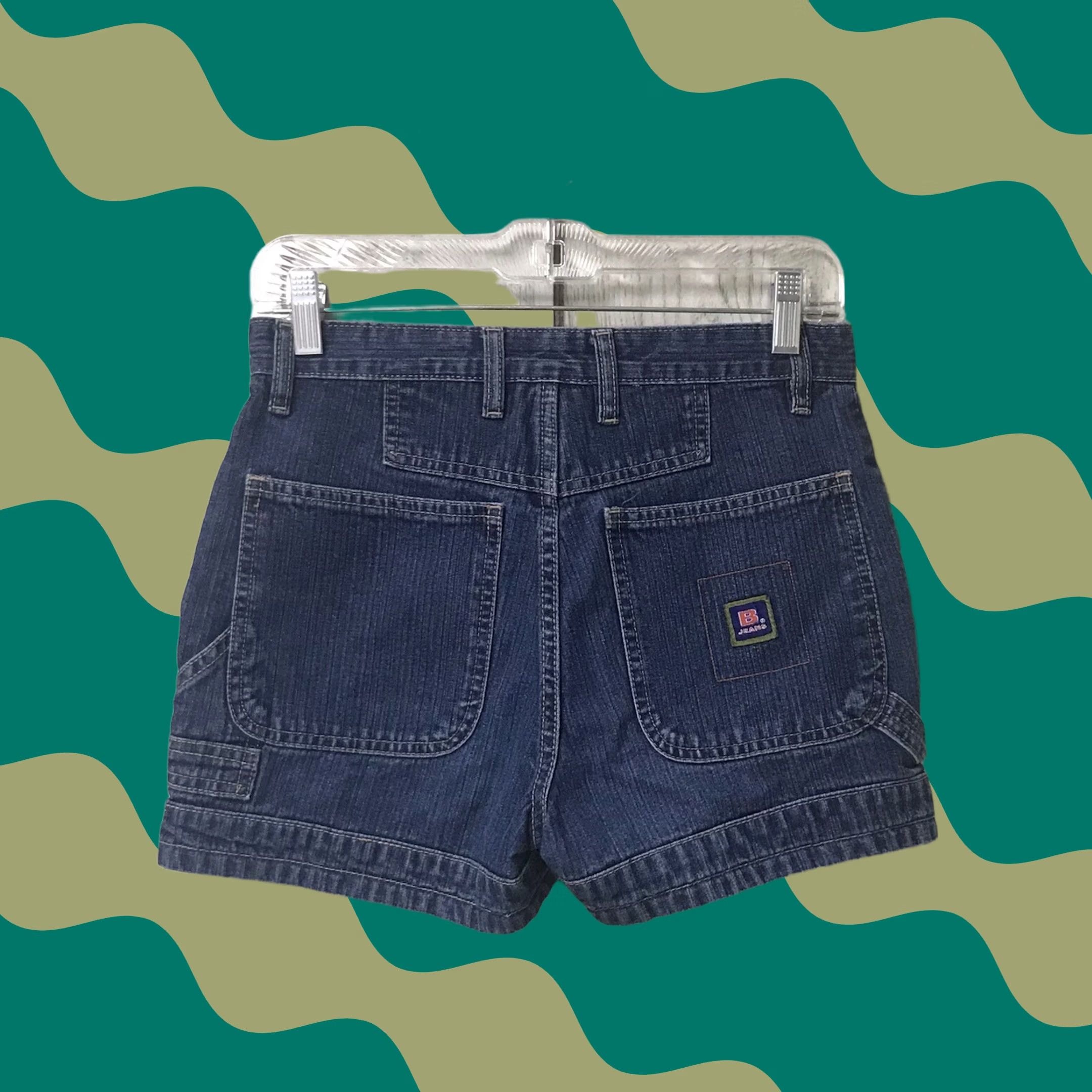 Vintage VINTAGE B.U.M. Equipment Jeans Shorts Women Dark Blue 90s Y2K Denim 5 2.5" Inseam Velcro Closure 4-Pocket Rotten? Size 27" / US 4 / IT 40 - 1 Thumbnail