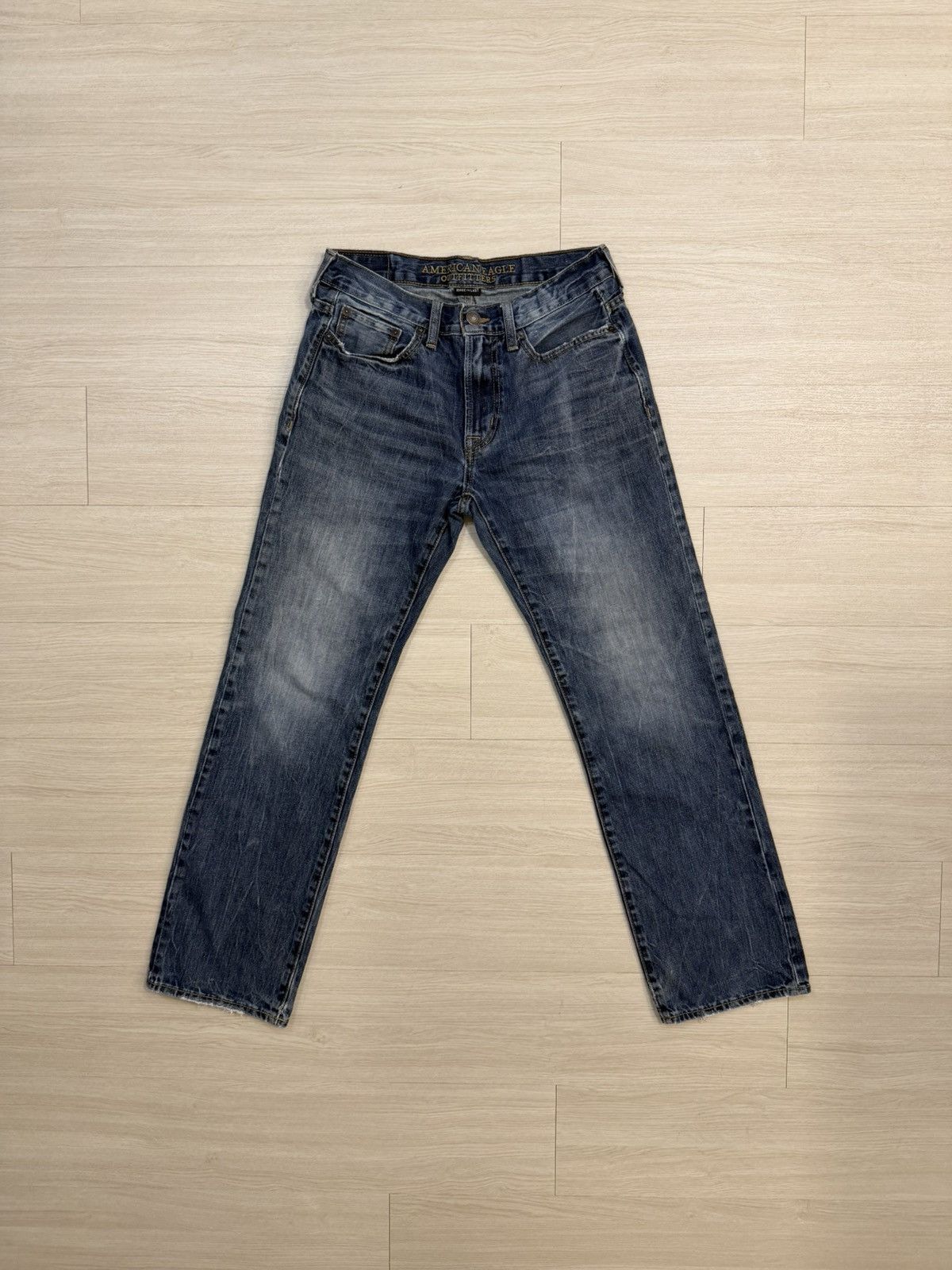 American Eagle Outfitters American Eagle Dark Wash Original Straight Jeans Size US 29 - 1 Thumbnail