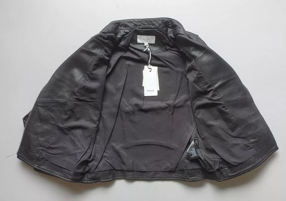 Reiss REISS Women's Tallis Leather Biker Jacket UK6/US2 IFD-0718 Size XS / US 0-2 / IT 36-38 - 4 Thumbnail