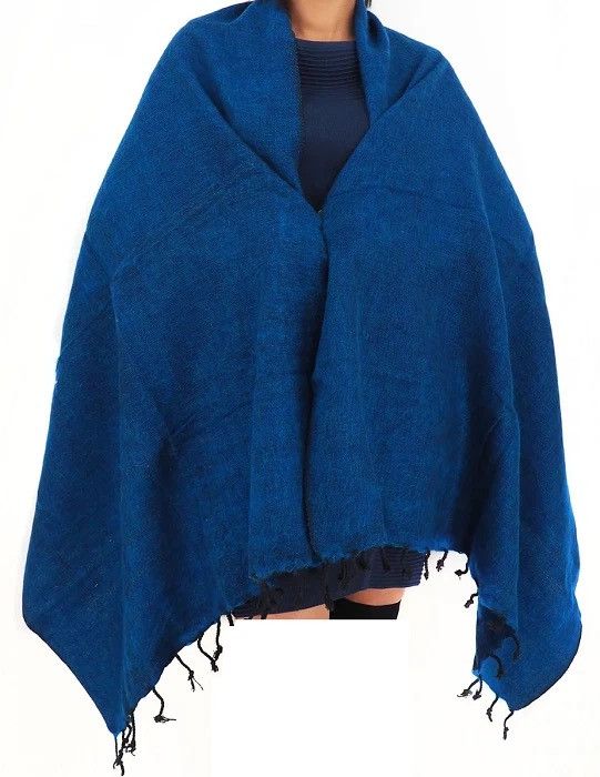 Other Woolen Handmade Wrap Shawl for - 80" x 34" inch Blue Color Size ONE SIZE - 1 Thumbnail