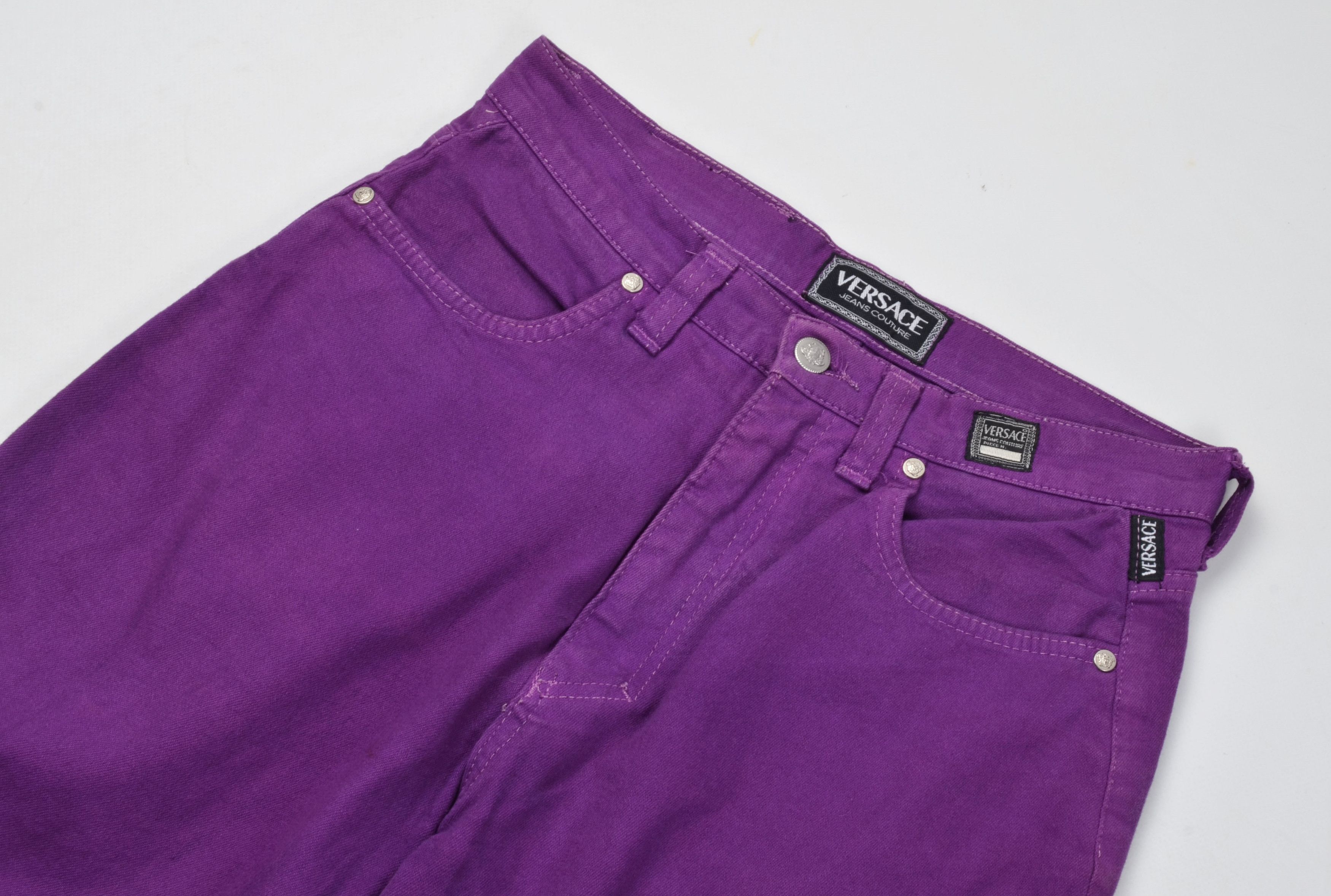 Versace × Versace Jeans Couture × Vintage Vintage Versace Jeans Couture Purple High Waisted Pants Size 28" / US 6 / IT 42 - 2 Thumbnail