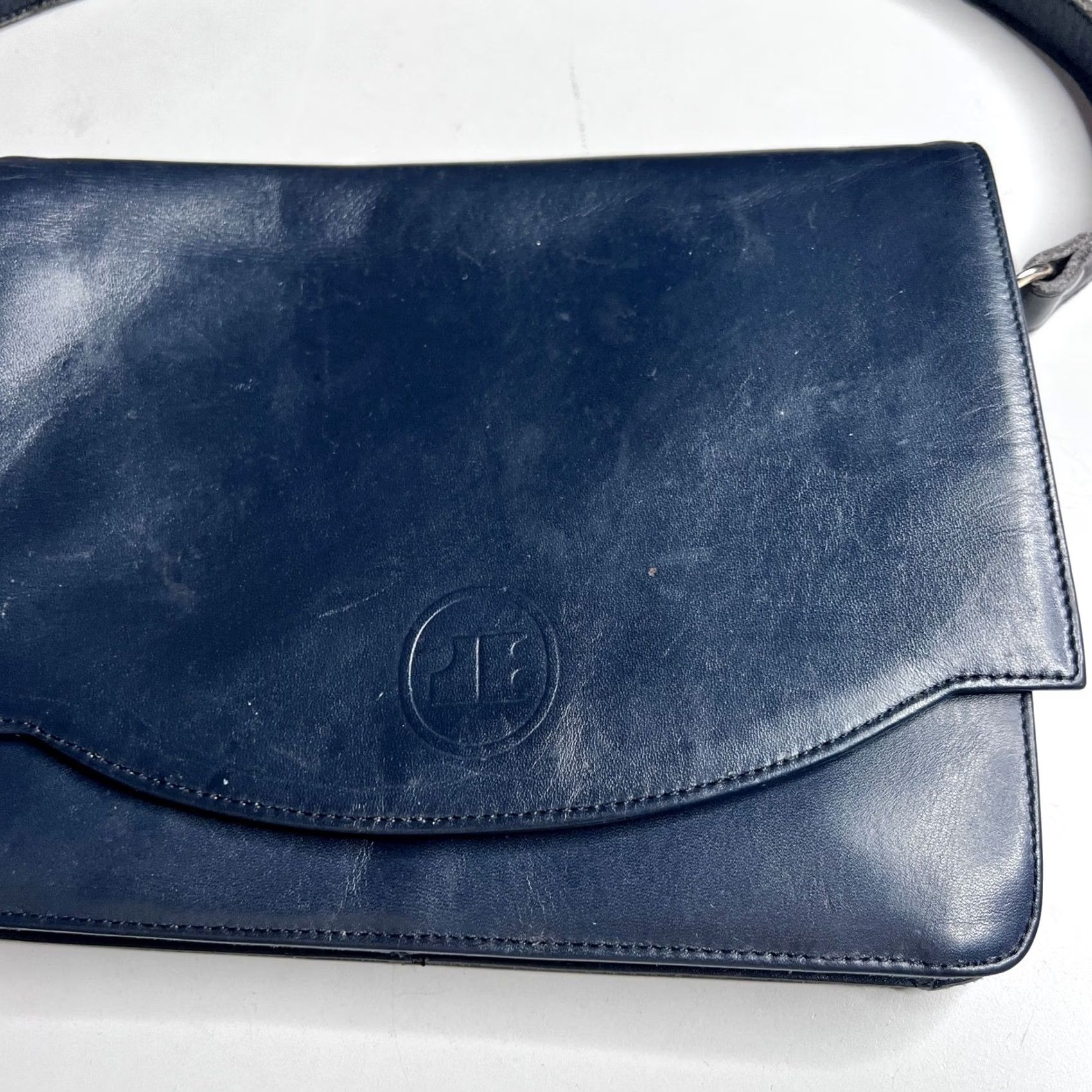 Vintage VINTAGE Jacques Esterel Bag Paris Navy Leather Crossbody French Made Logo Size ONE SIZE - 8 Thumbnail