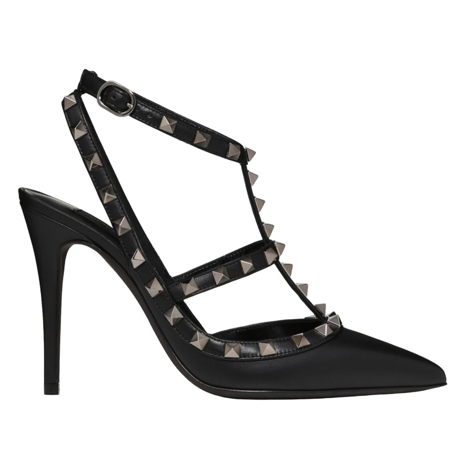 Valentino Rockstud Noir Ankle Strap Pointed Sandal Heel Pump 36.5 Size US 6.5 / IT 36.5 - 1 Thumbnail