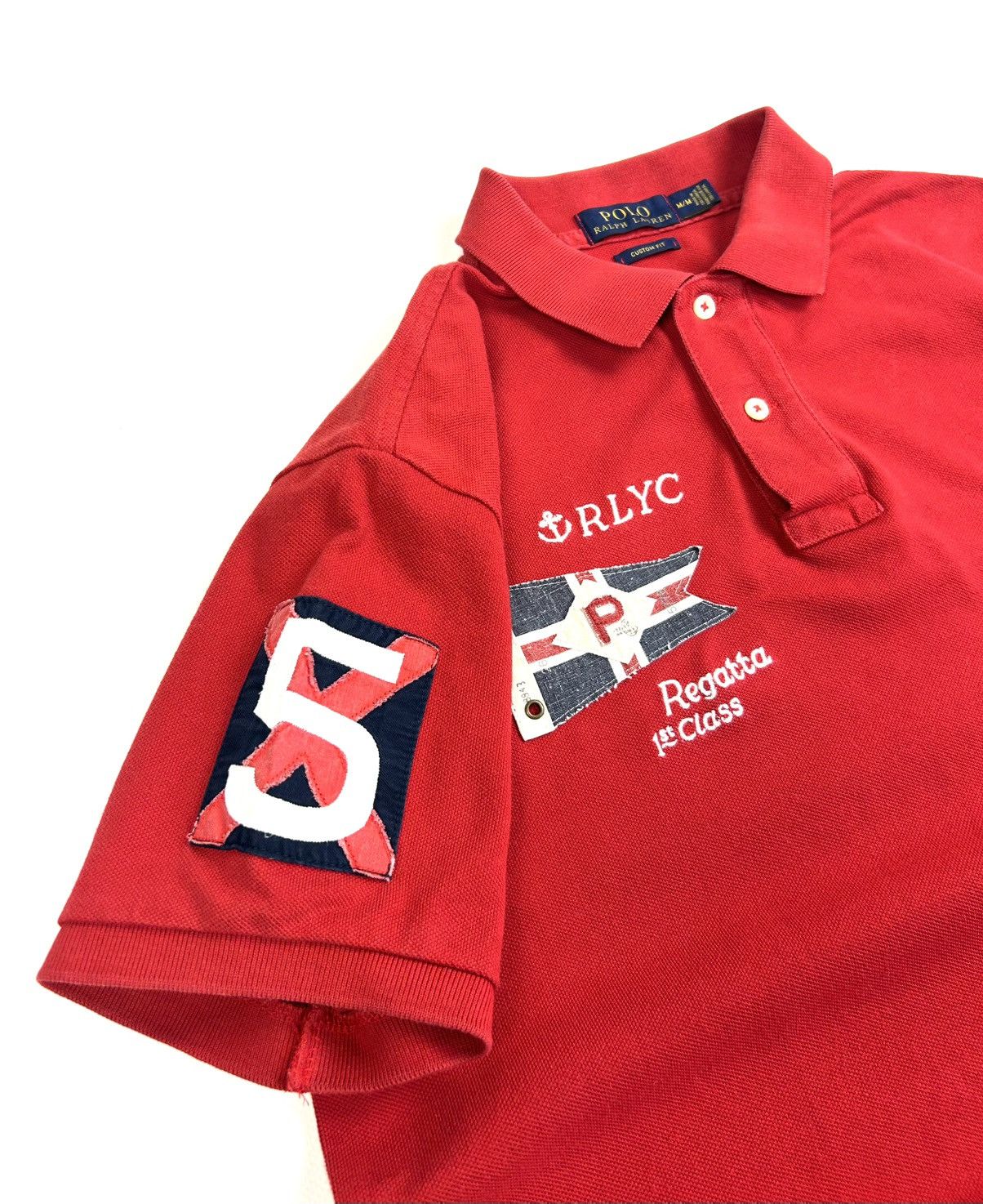 Polo Ralph Lauren × Vintage Vintage Polo Ralph Lauren Big Rider Red Rugby T-shirt y2k Size US M / EU 48-50 / 2 - 5 Thumbnail