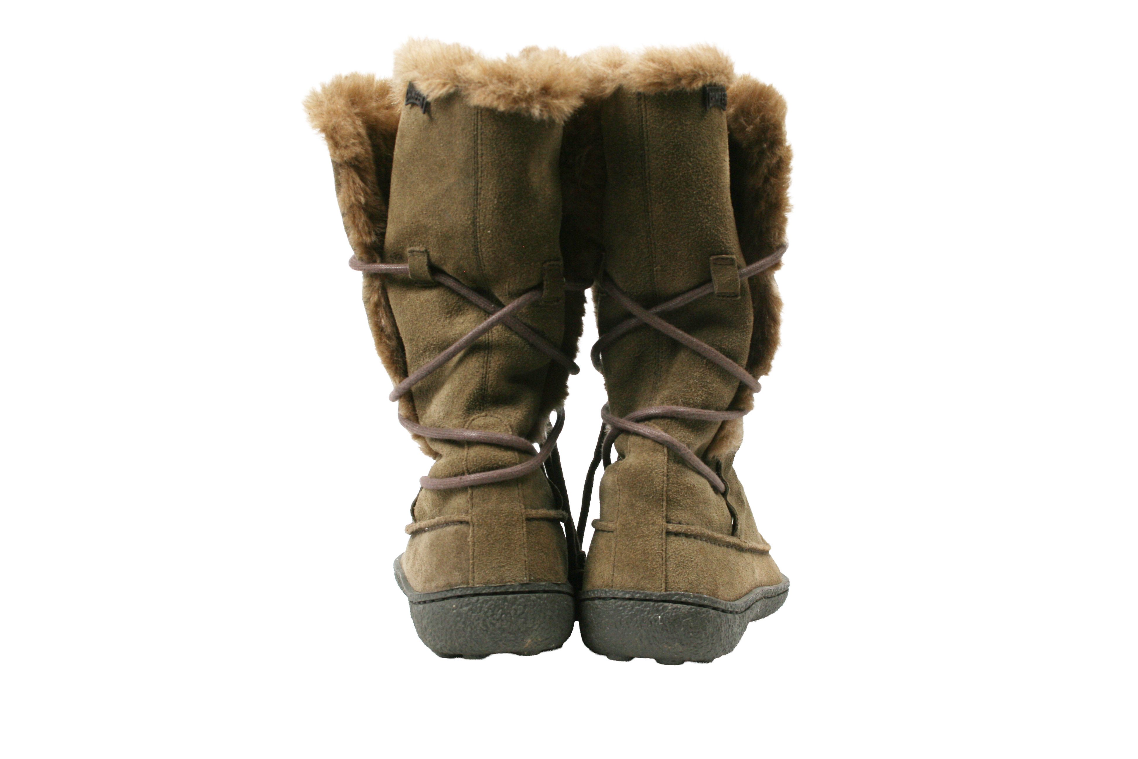 Camper 00S Y2K Goblin Faux Fur Lined Suede Boots Vintage Size US 7 / IT 37 - 13 Thumbnail