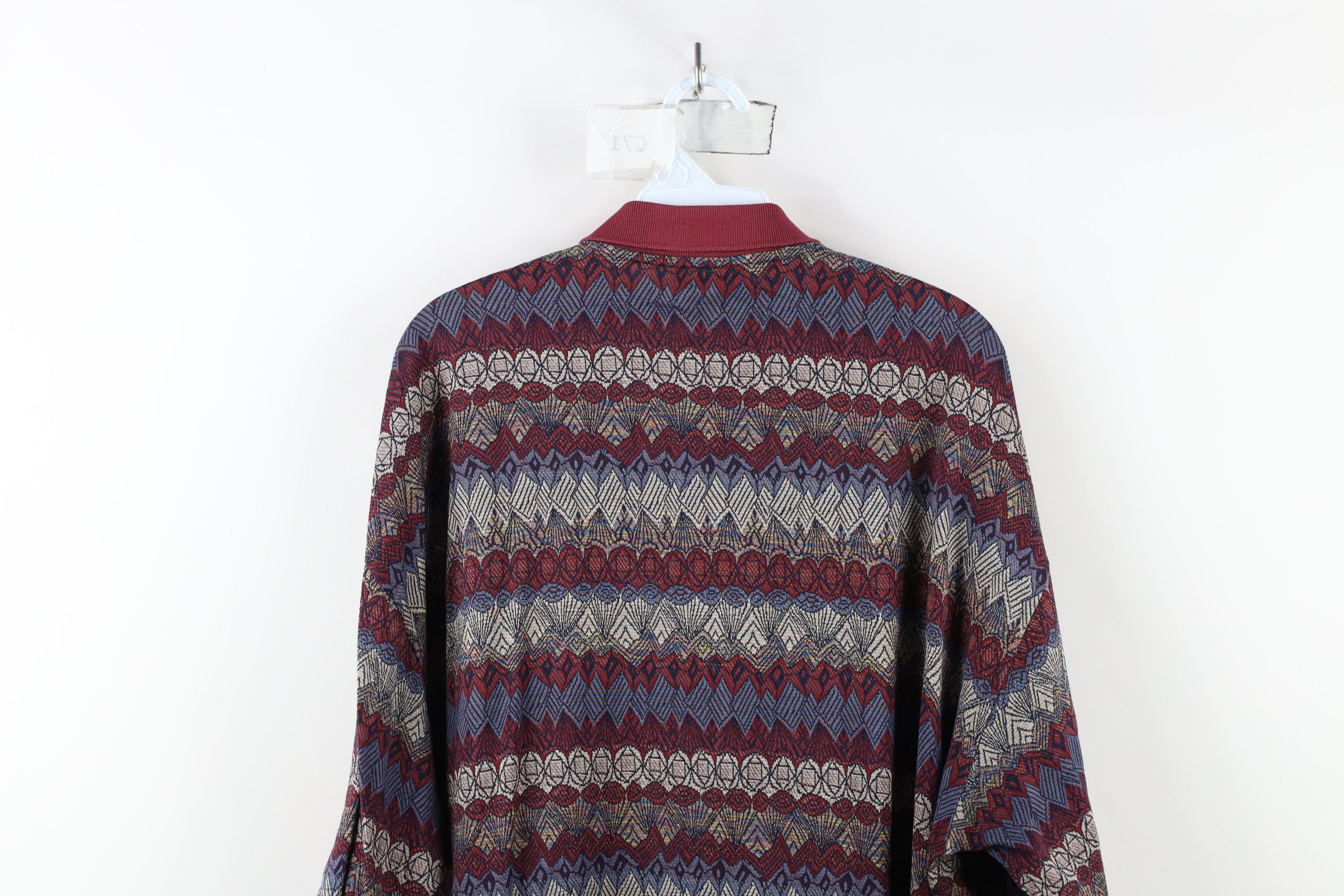 St. Croix × Vintage Vintage 90s St Croix Coogi Style Geometric Knit Polo Shirt Size US L / EU 52-54 / 3 - 9 Thumbnail