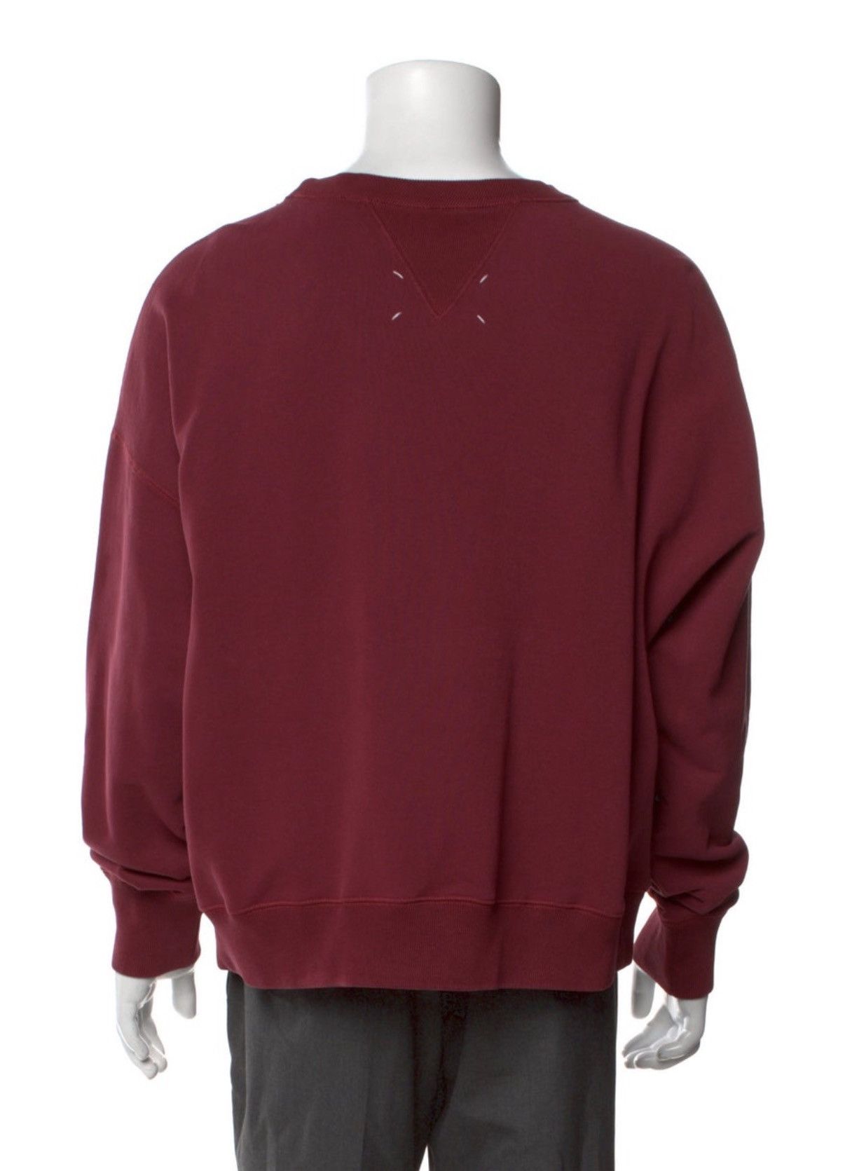 Maison Margiela $1100 Maison Margiela Burgundy Embroidered Crewneck Size US XL / EU 56 / 4 - 4 Thumbnail