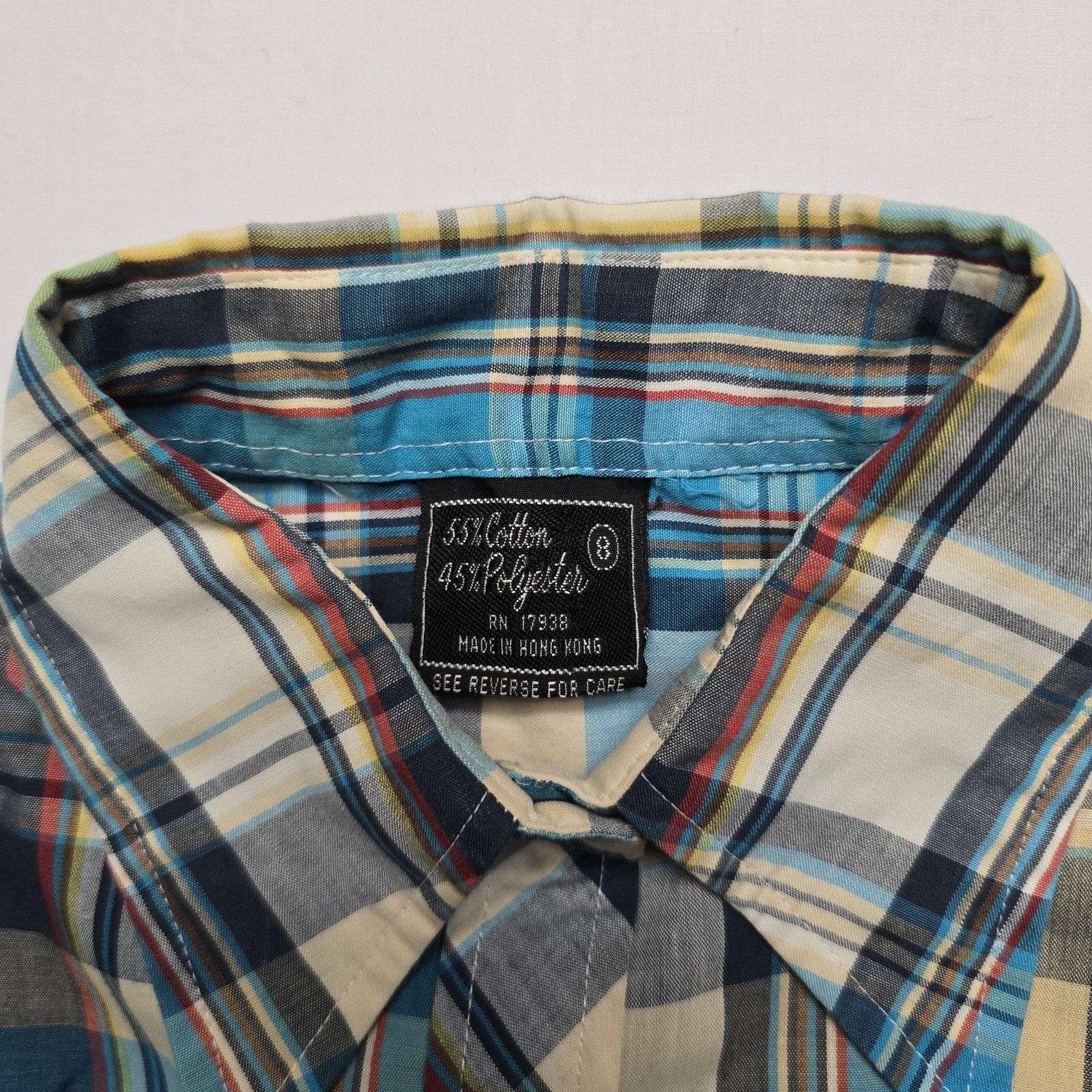 Vintage Vintage Plaid Shirt M 8 Blue Yellow Long Sleeve Button Down Size M / US 6-8 / IT 42-44 - 6 Thumbnail
