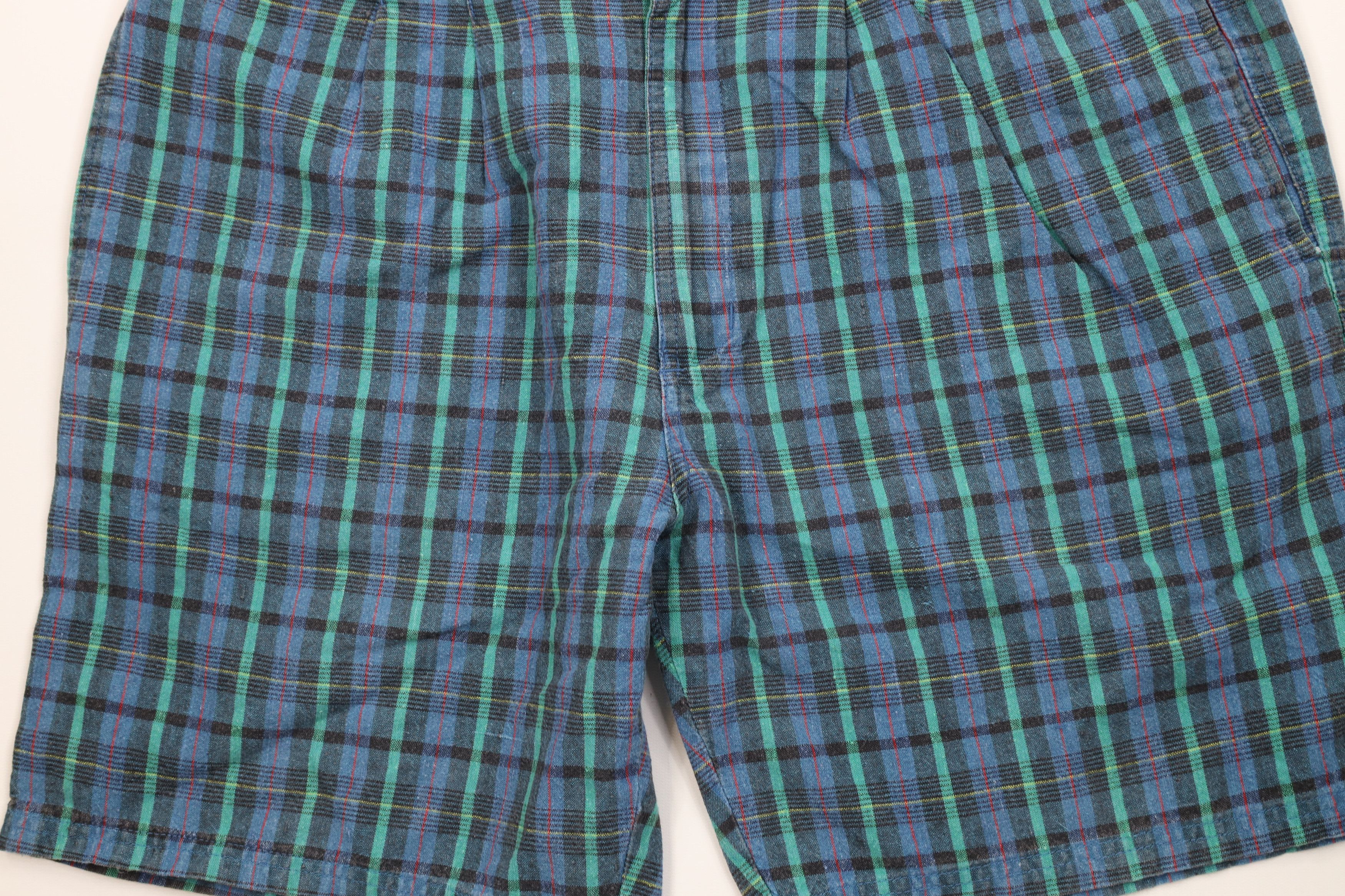 Vintage Vintage 90s Streetwear Madras Plaid Above Knee Chino Shorts Size US 38 / EU 54 - 3 Thumbnail