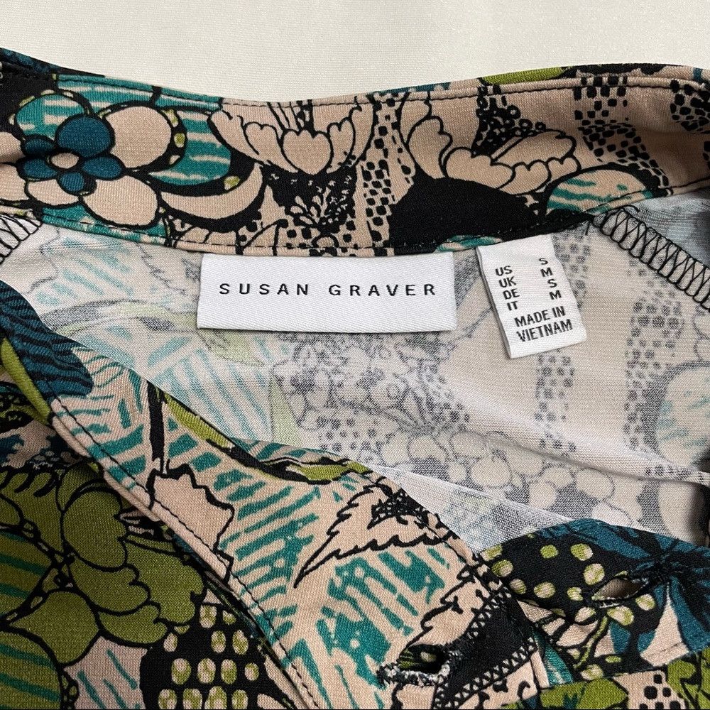 Other New Susan Graver Mallard Printed Liquid Knit Mock-Neck Top Size S / US 4 / IT 40 - 7 Thumbnail