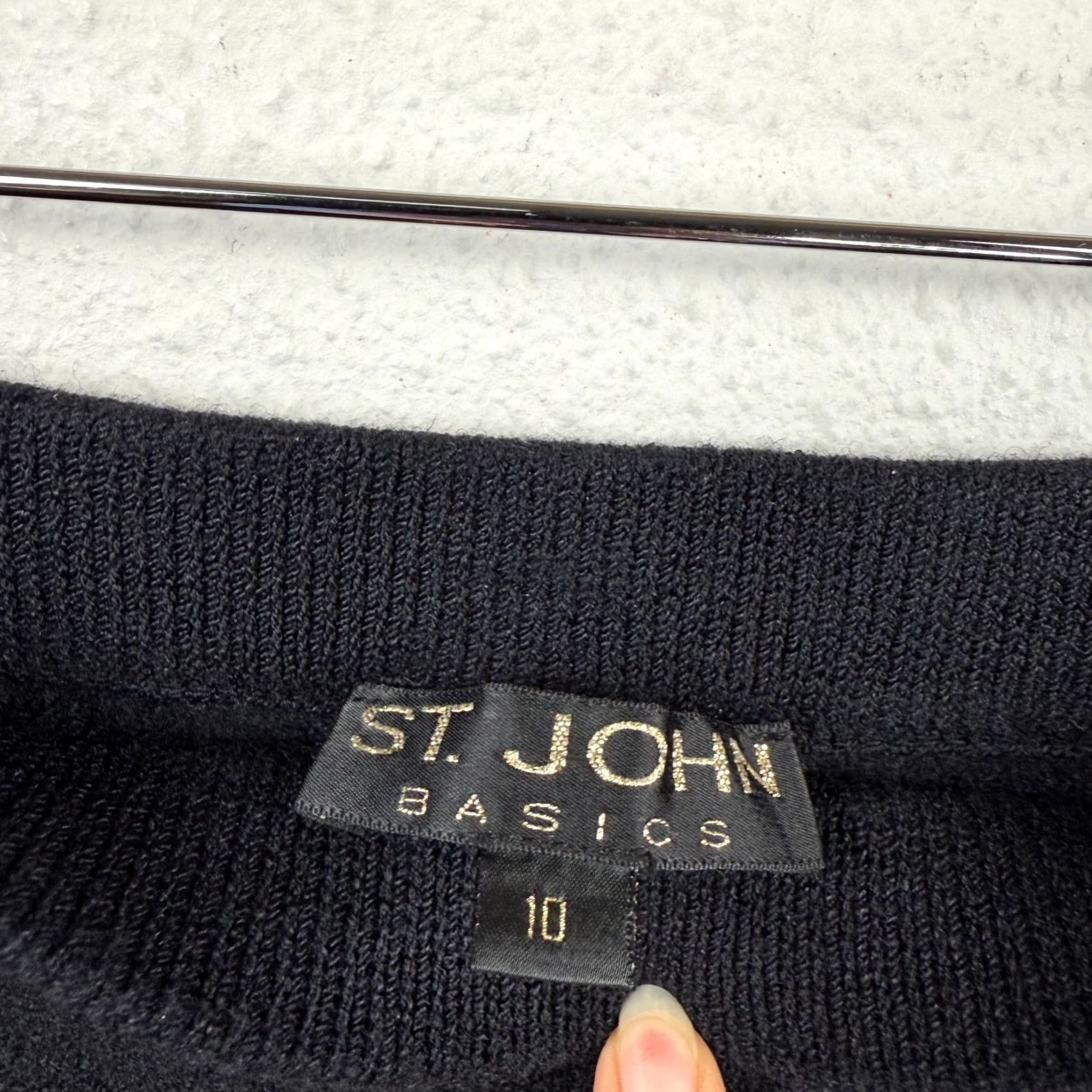 St. John St. John Skirt Maxi Slit Black Wool Knit Long 10 Women Casual 90s City Preppy Size 32" / US 10 / IT 46 - 6 Thumbnail