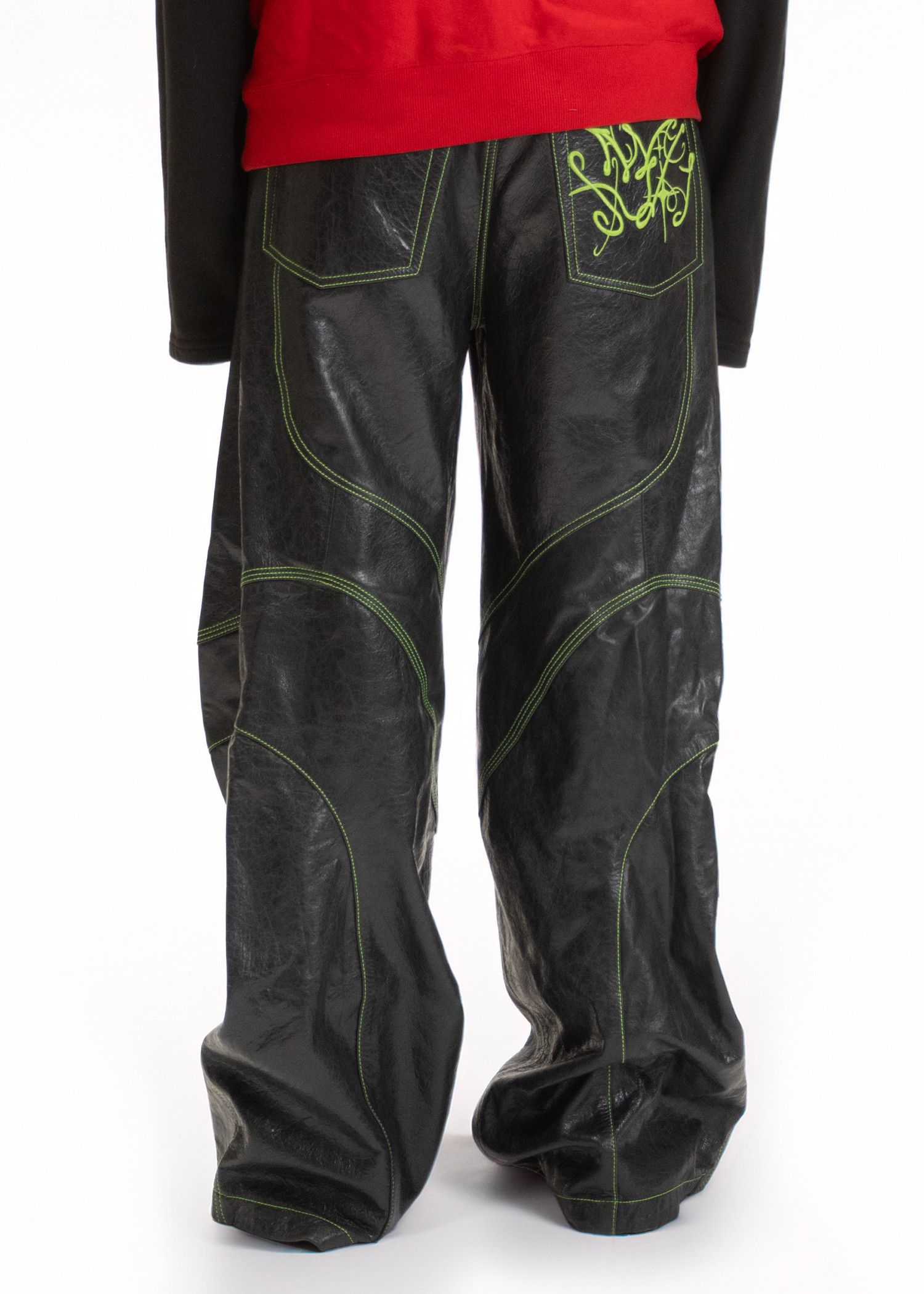 Acne Studios Acne Studios Lorgata Embroidered Leather Trousers Size US 32 / EU 48 - 6 Thumbnail