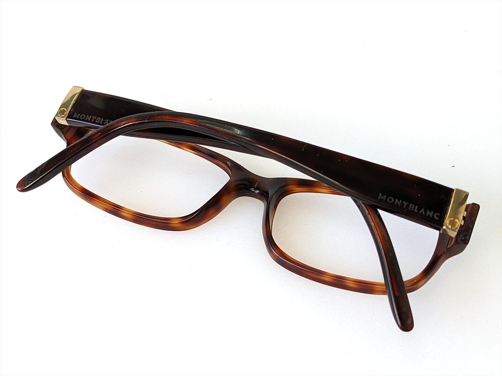 Montblanc Montblanc MB 210 Men Eyeglasses Italy | Tortoise Rectangular Size ONE SIZE - 12 Thumbnail
