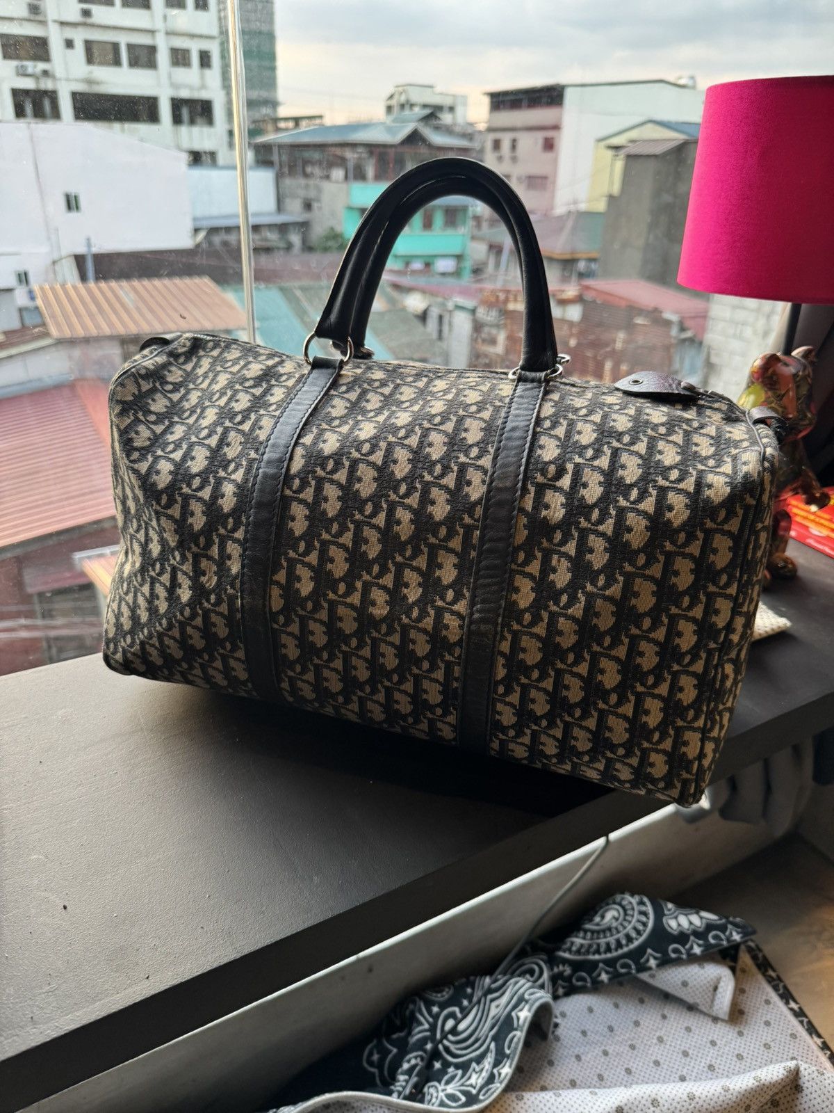 Dior Christian Dior Blue Canvas Bowling Bag Size ONE SIZE - 1 Thumbnail