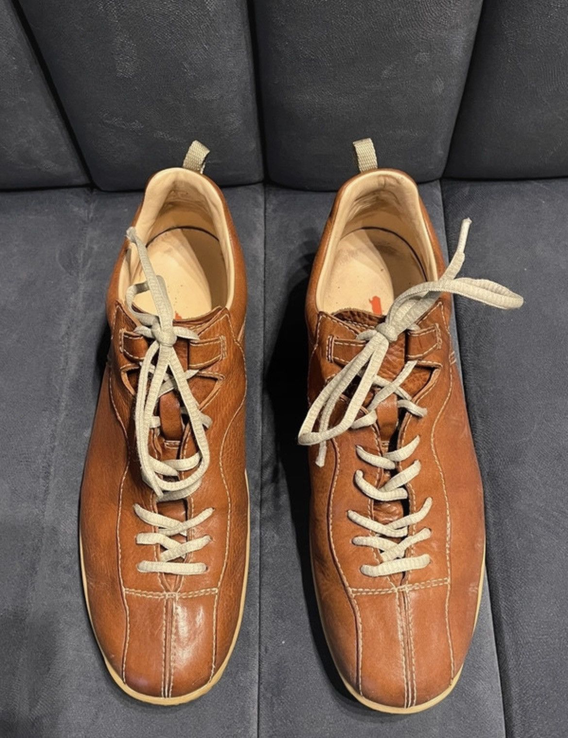 Prada Vintage Prada Men's Tan Brown Leather Lace Up Casual Shoes Size US 11 / EU 44 - 7 Thumbnail