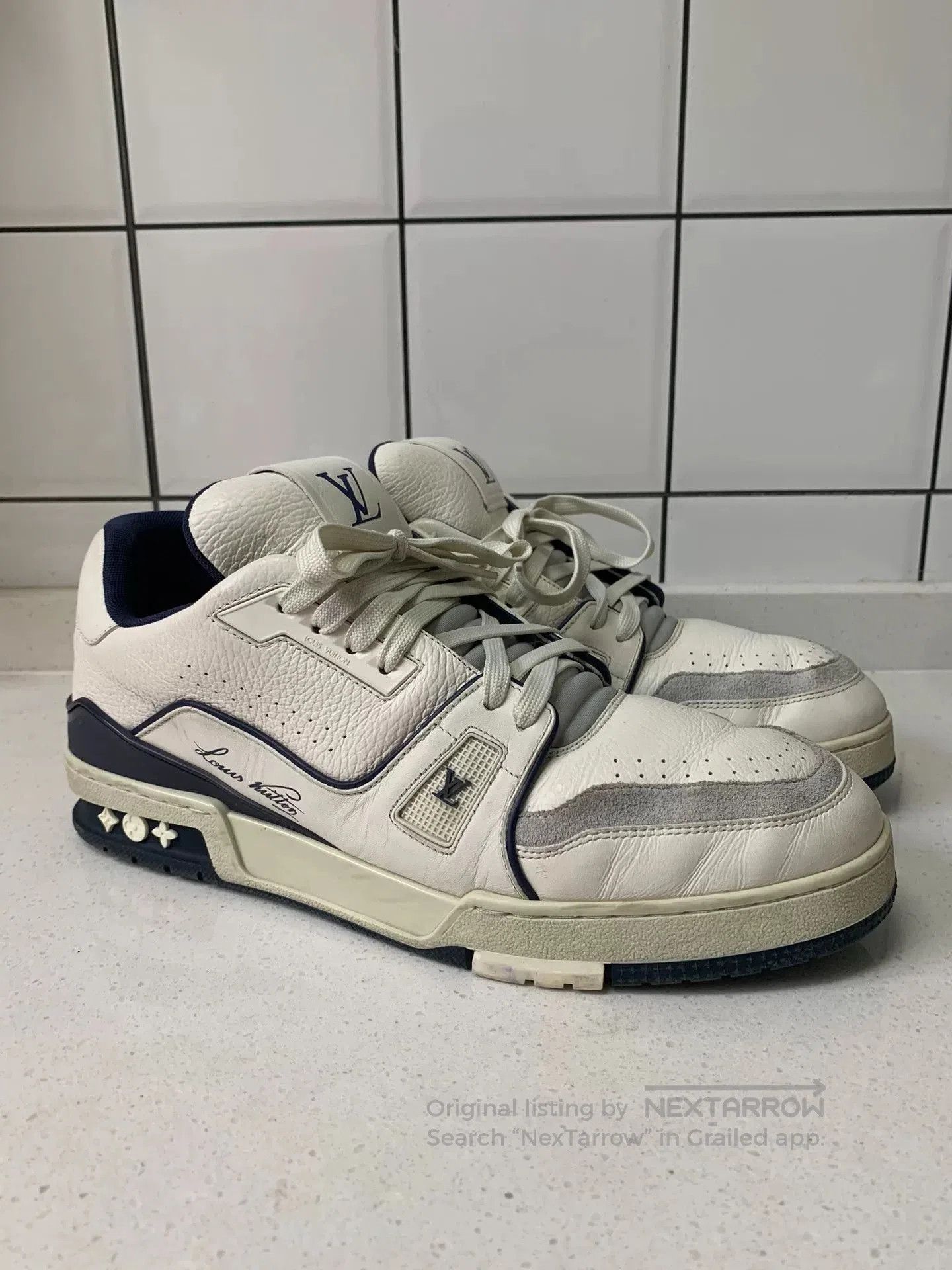 Louis Vuitton Louis Vuitton Trainer White Blue Cement. Size US 9 / EU 42 - 1 Thumbnail