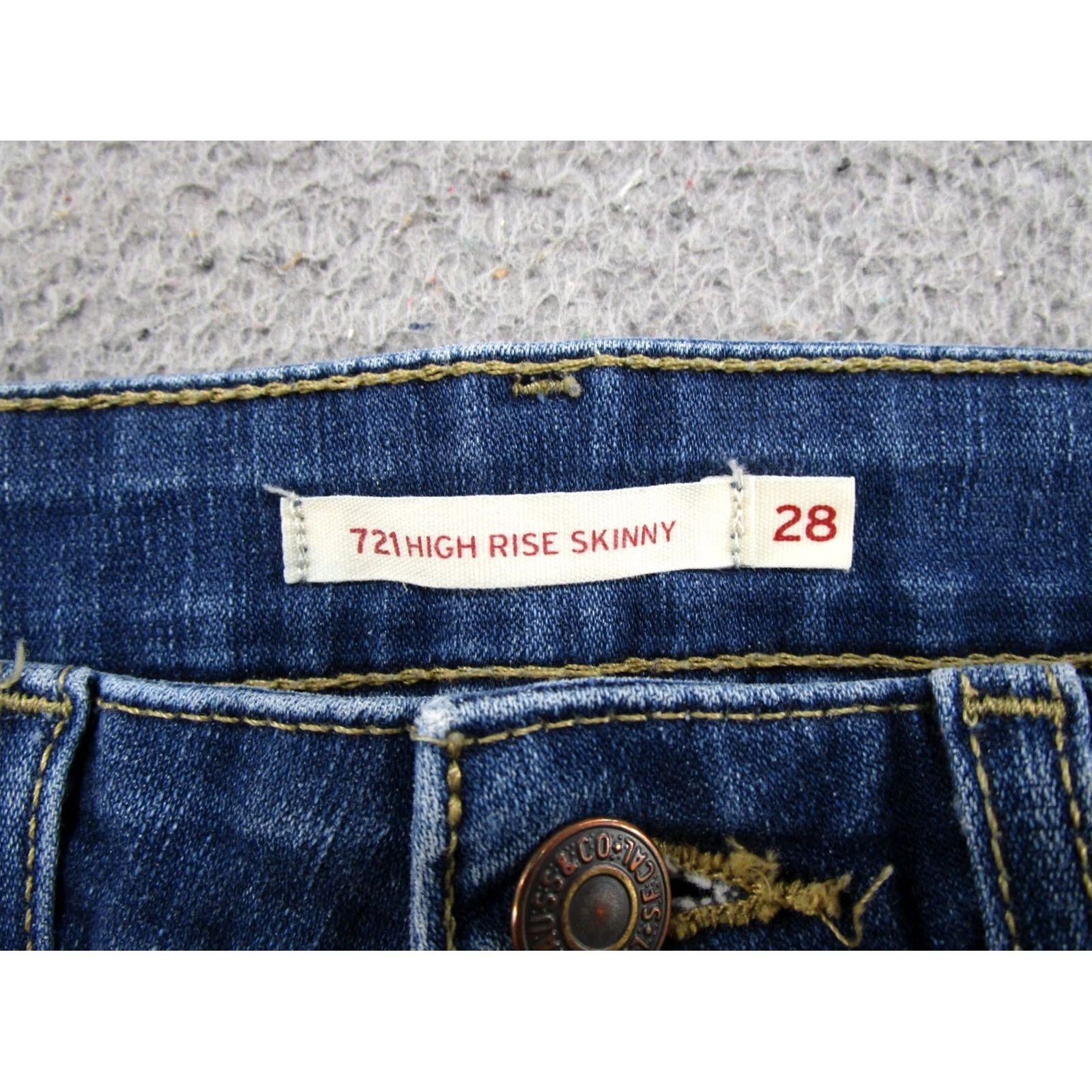 Levi's Levi's 721 Slim Jeans Womens 28x30 Blue Stretch Denim Hoodie Size 28" / US 6 / IT 42 - 3 Thumbnail