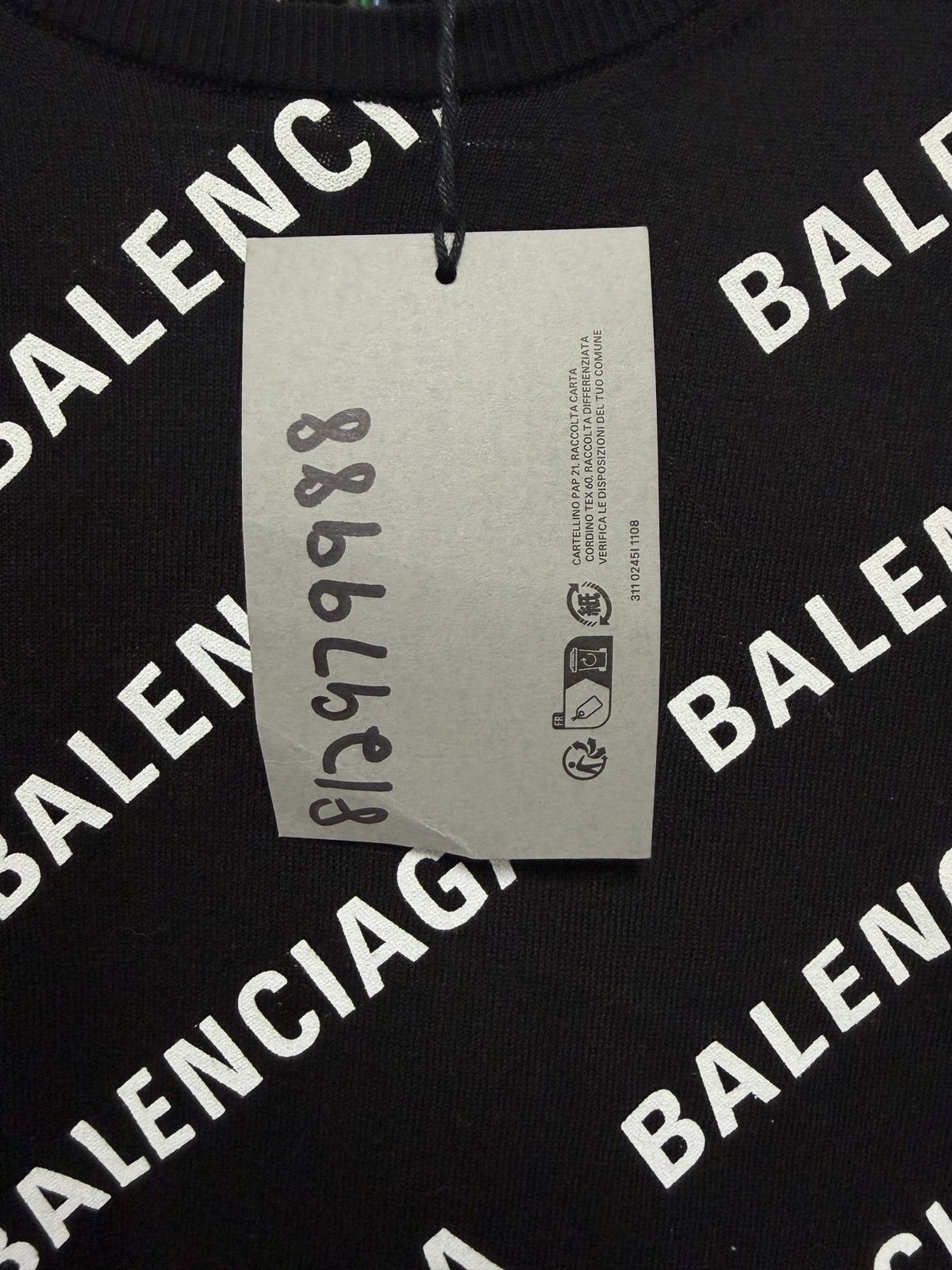 Balenciaga Balenciaga All Over Logo Sweater Size M / US 6-8 / IT 42-44 - 5 Thumbnail