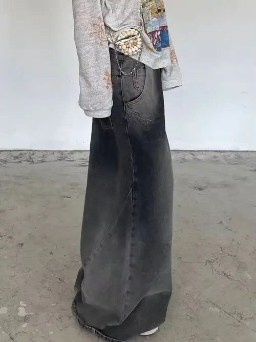 Japanese Brand High Waist Baggy Washed Denim Jeans y2k Size 27" / US 4 / IT 40 - 3 Thumbnail