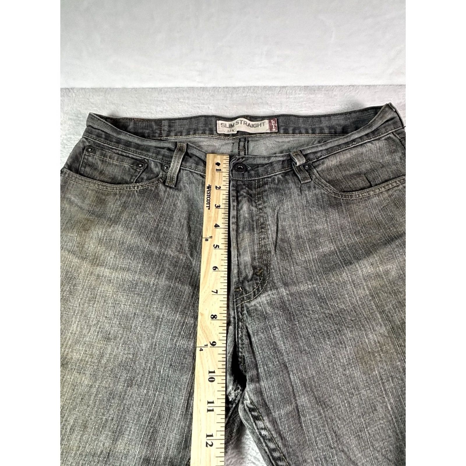 Levi's VINTAGE Levi's 514 Jeans Mens 34x32 Denim Straight Leg Jeans Gray 514 Straight Mens Regular Slim Stretch"} Size US 34 / EU 50 - 3 Thumbnail