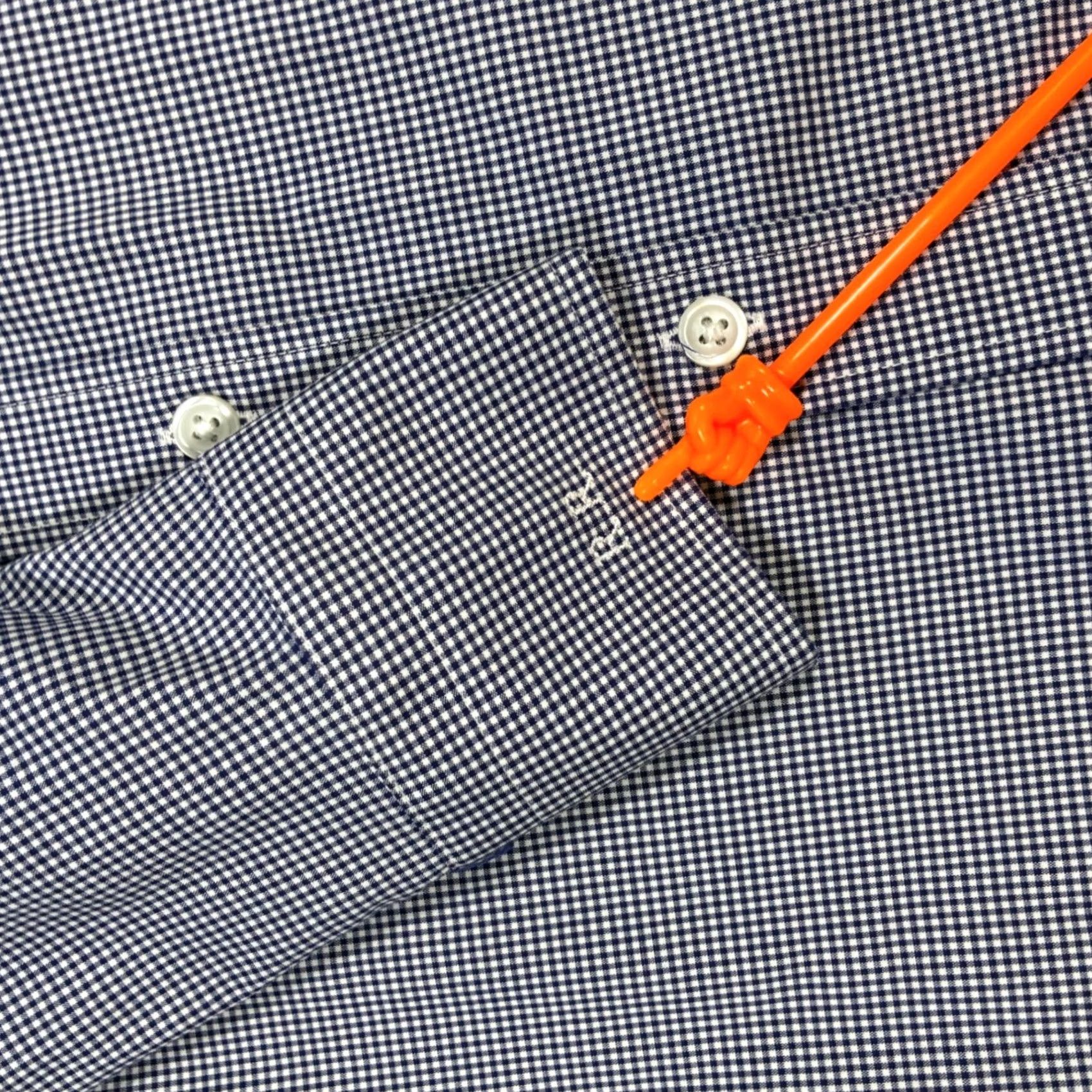 J.Crew J. Crew Ludlow Slim Fit Gingham Dress Shirt Men 14.5 32 Navy White Size 40R - 4 Thumbnail