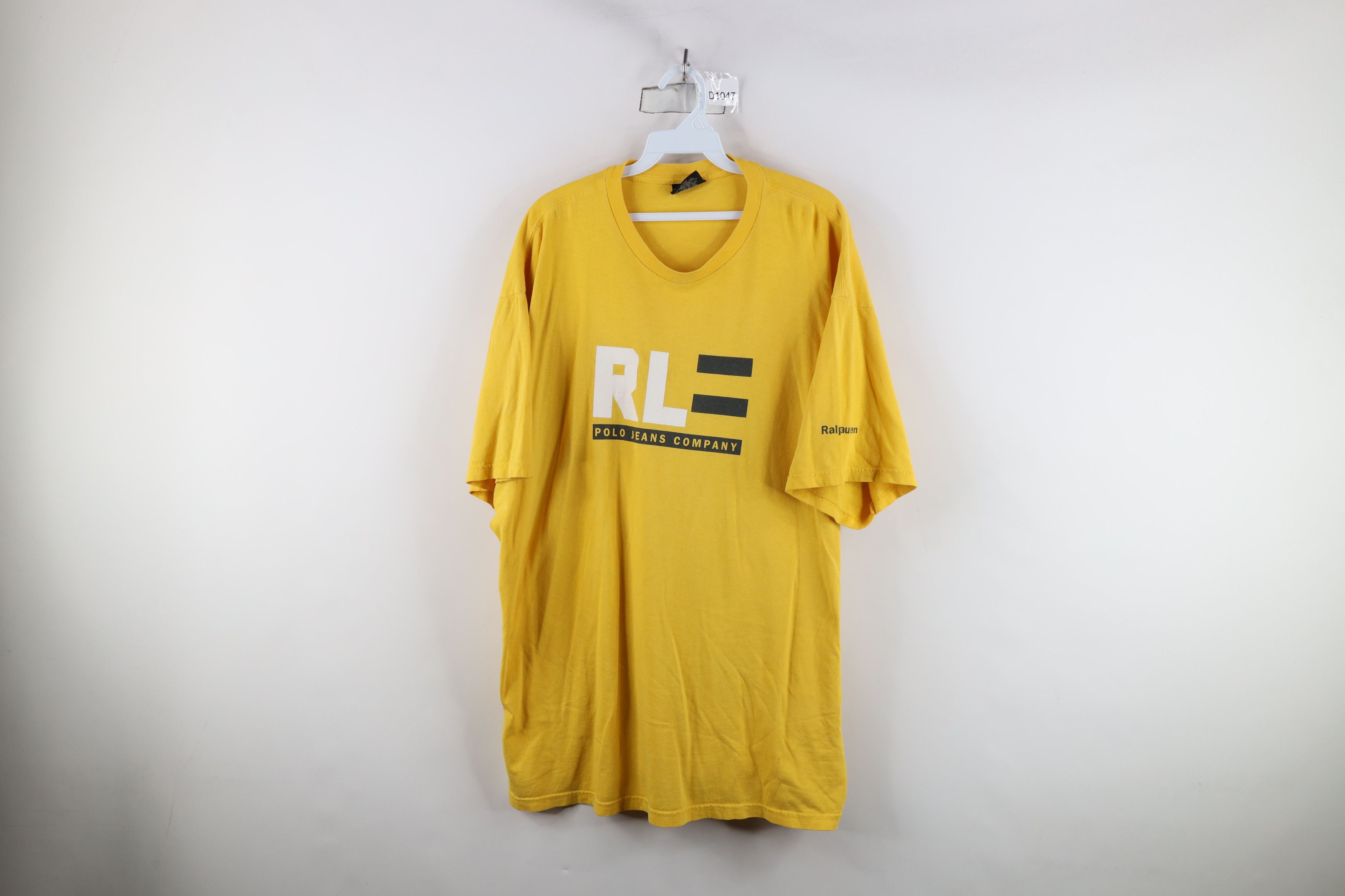 Ralph Lauren × Vintage Vintage 90s Ralph Lauren Spell Out Big Logo T-Shirt Yellow Size US XXL / EU 58 / 5 - 1 Thumbnail
