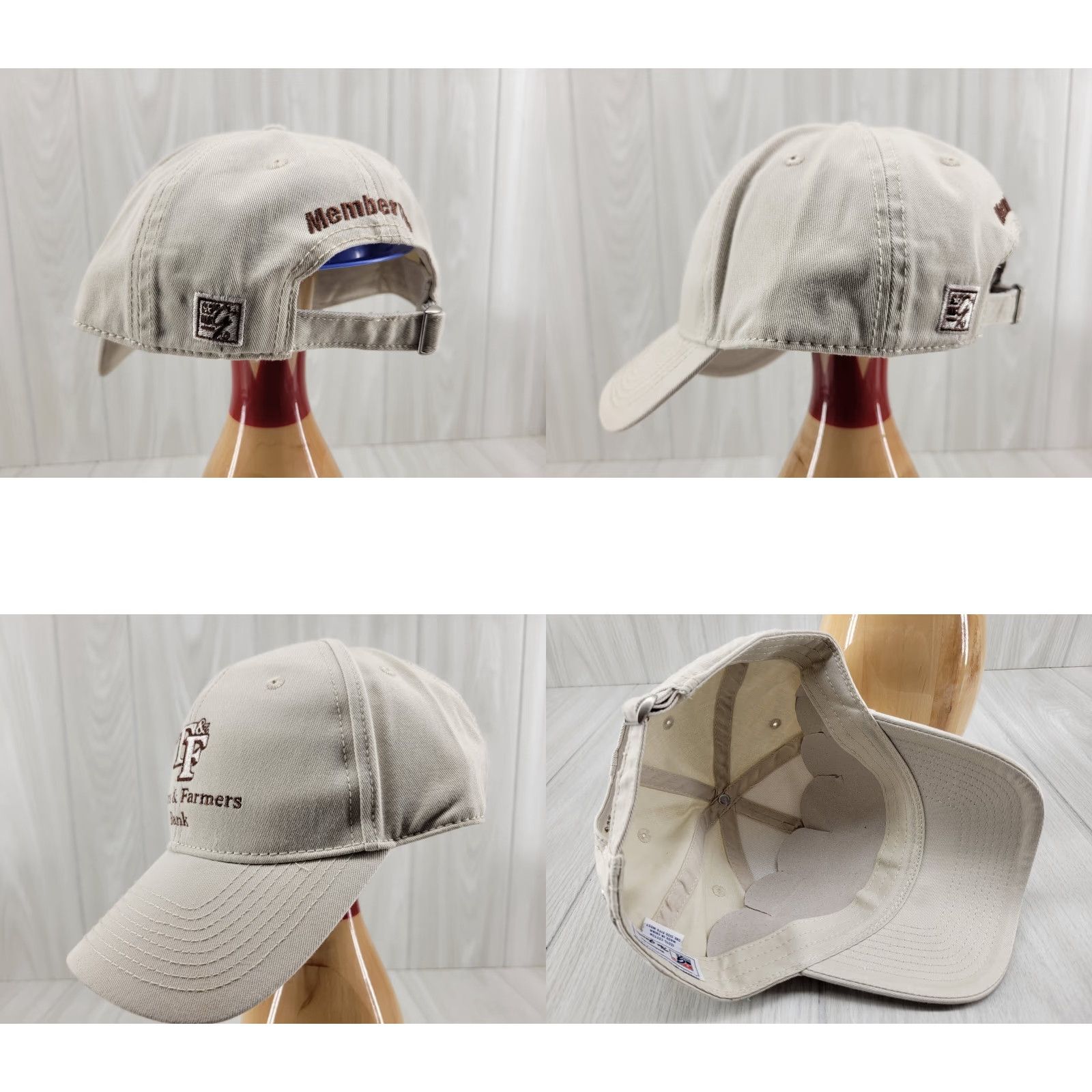 Vintage Traders & Farmers Bank Khaki Hat Men's Adjustable The Game Baseball Cap Accessories Mens Adjustable Khaki Hat Size ONE SIZE - 8 Thumbnail