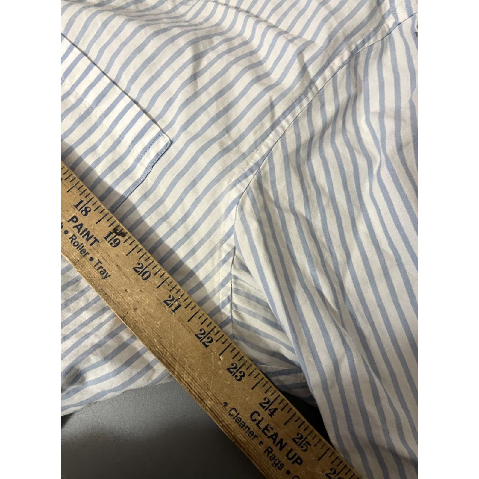 J.Crew J. CREW Classic Fit Blue White Striped Dress Shirt Large Long Sleeve 100% Cotton Mens Size 42R - 5 Thumbnail