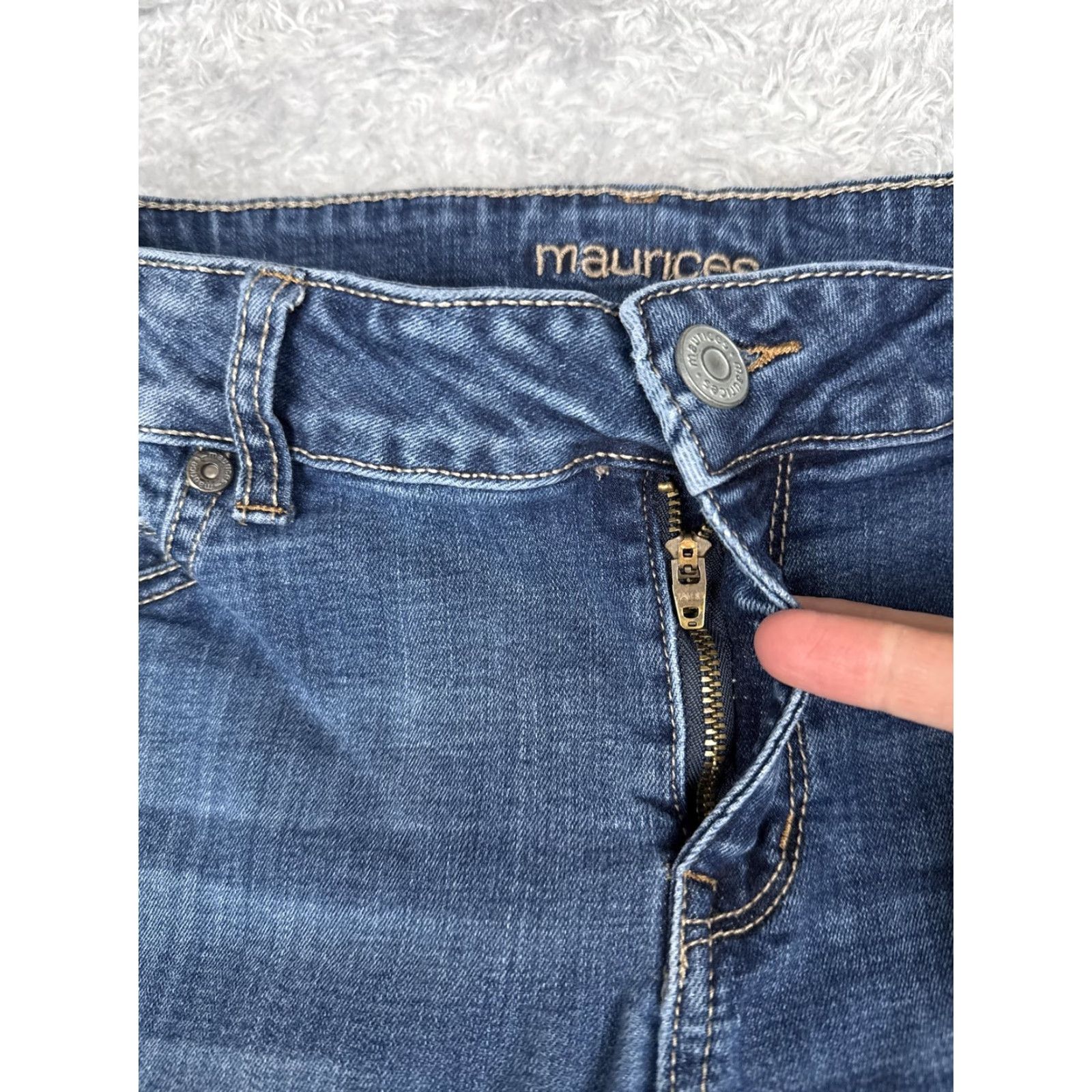 Vintage Maurices Jeans Womens M Blue Skinny Mid Rise Slim Fit Stretch Denim Medium Wash 90s City Womens Size 32" / US 10 / IT 46 - 5 Thumbnail