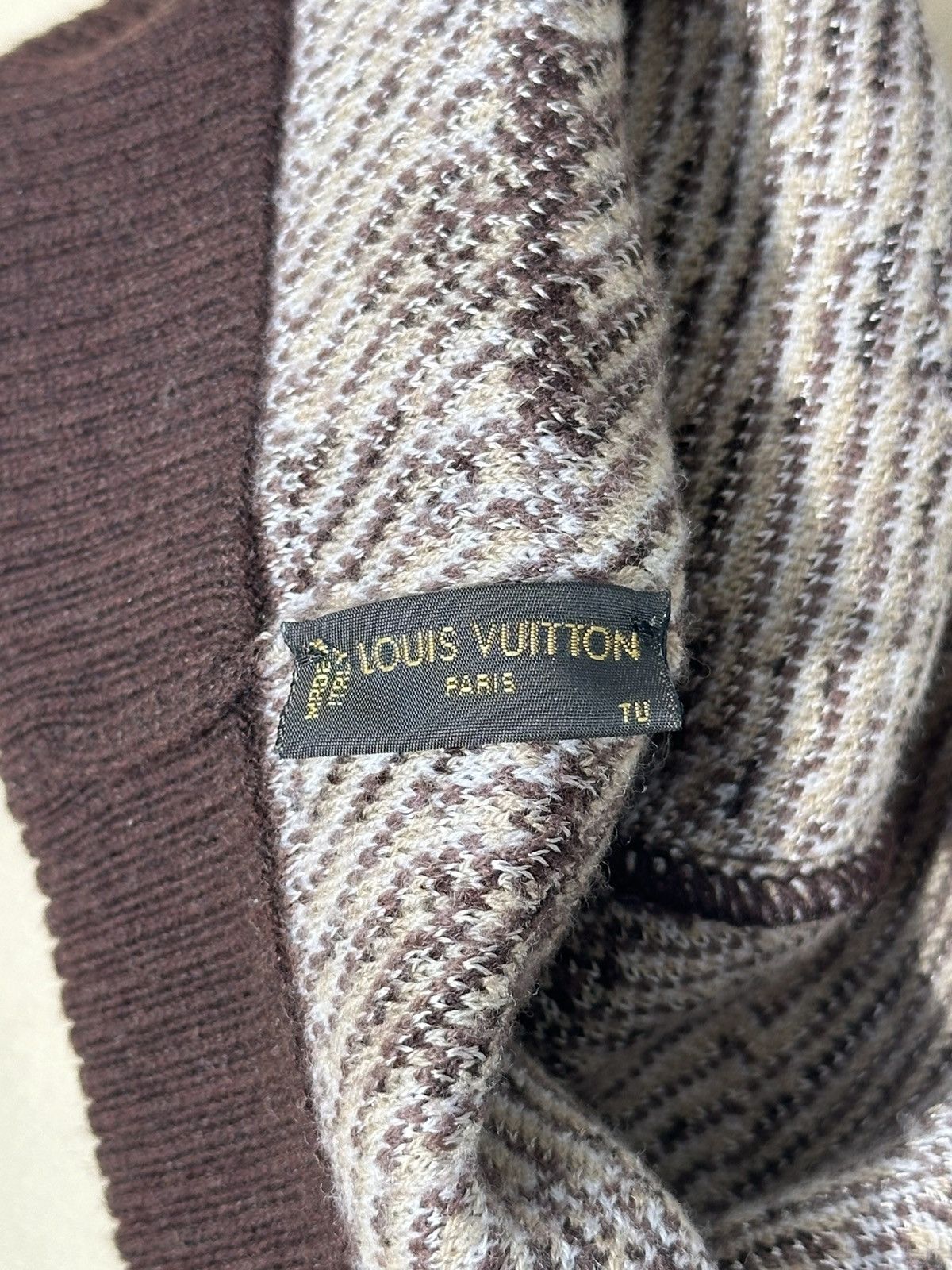 Louis Vuitton LOUIS VUITTON Wool Logo Beanie Hat Monogram Intarsia Brown Size ONE SIZE - 9 Thumbnail