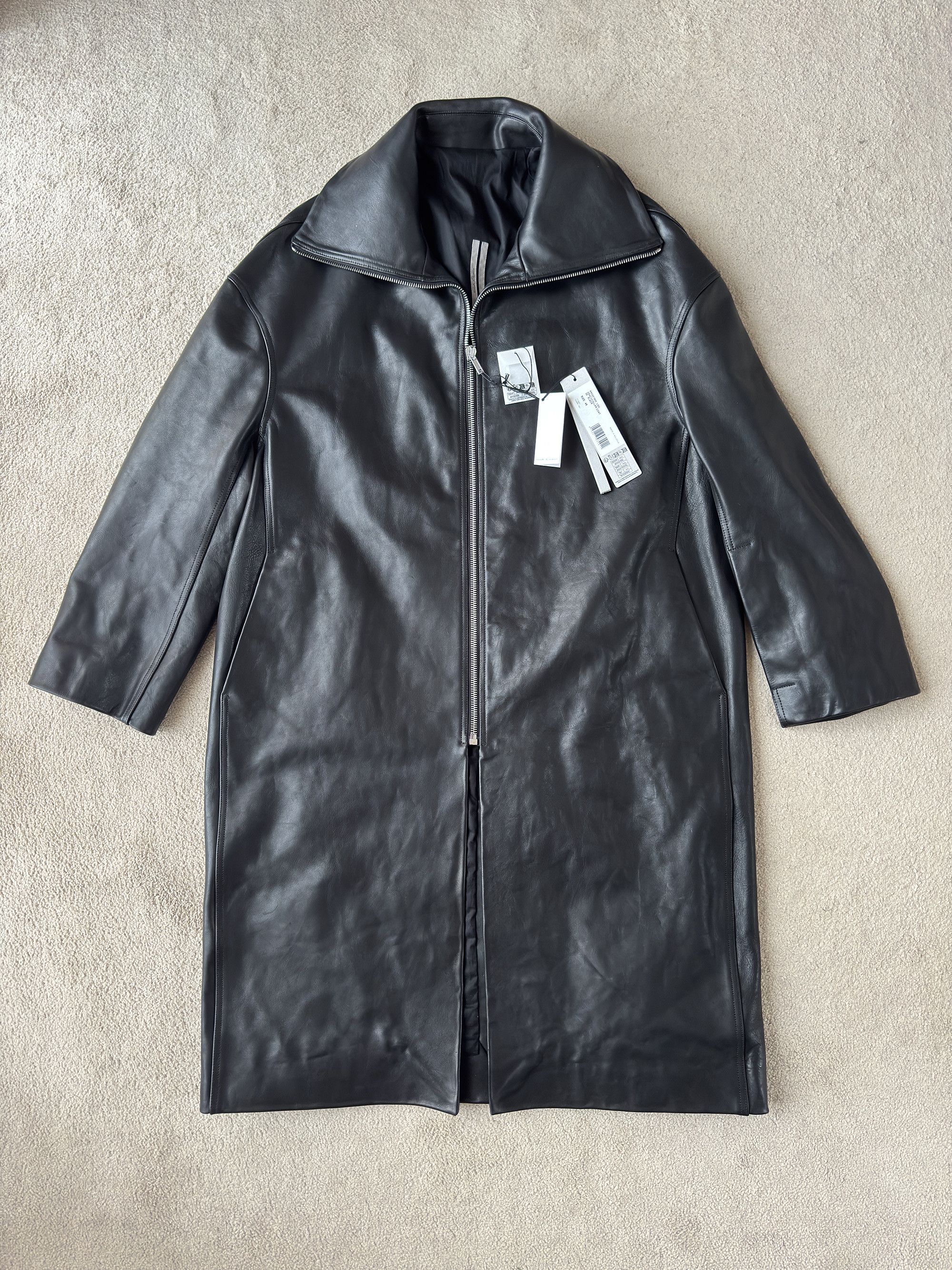 Rick Owens Dracucollar leather coat Size US M / EU 48-50 / 2 - 1 Thumbnail