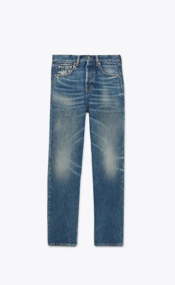 Saint Laurent Paris o1bcso1str0326 Slim Fit Jeans In Deauville in Blue Size US 30 / EU 46 - 1 Thumbnail