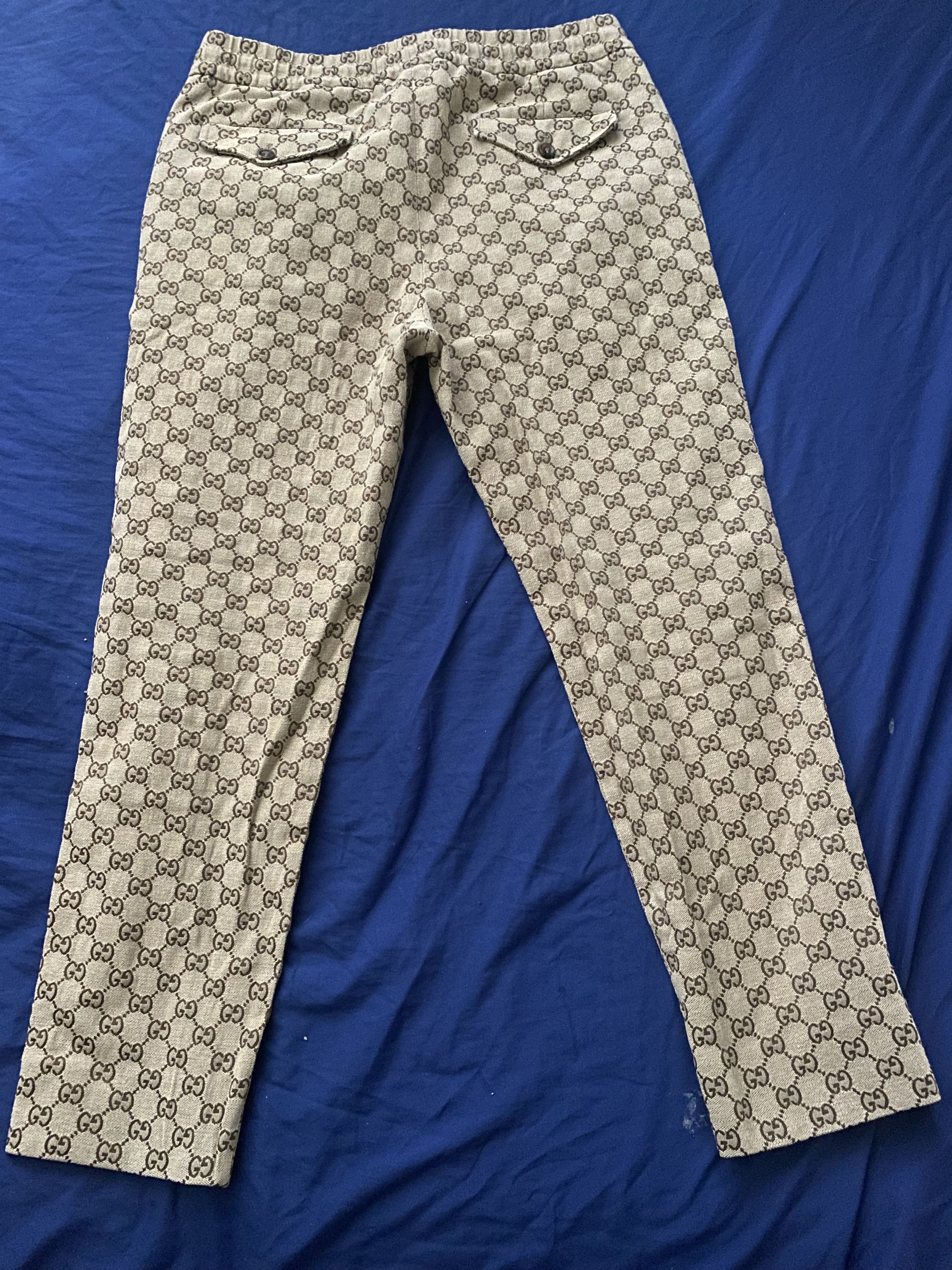 Gucci GUCCI GG BEIGE CANVAS JACQUARD PANTS Size US 32 / EU 48 - 2 Thumbnail