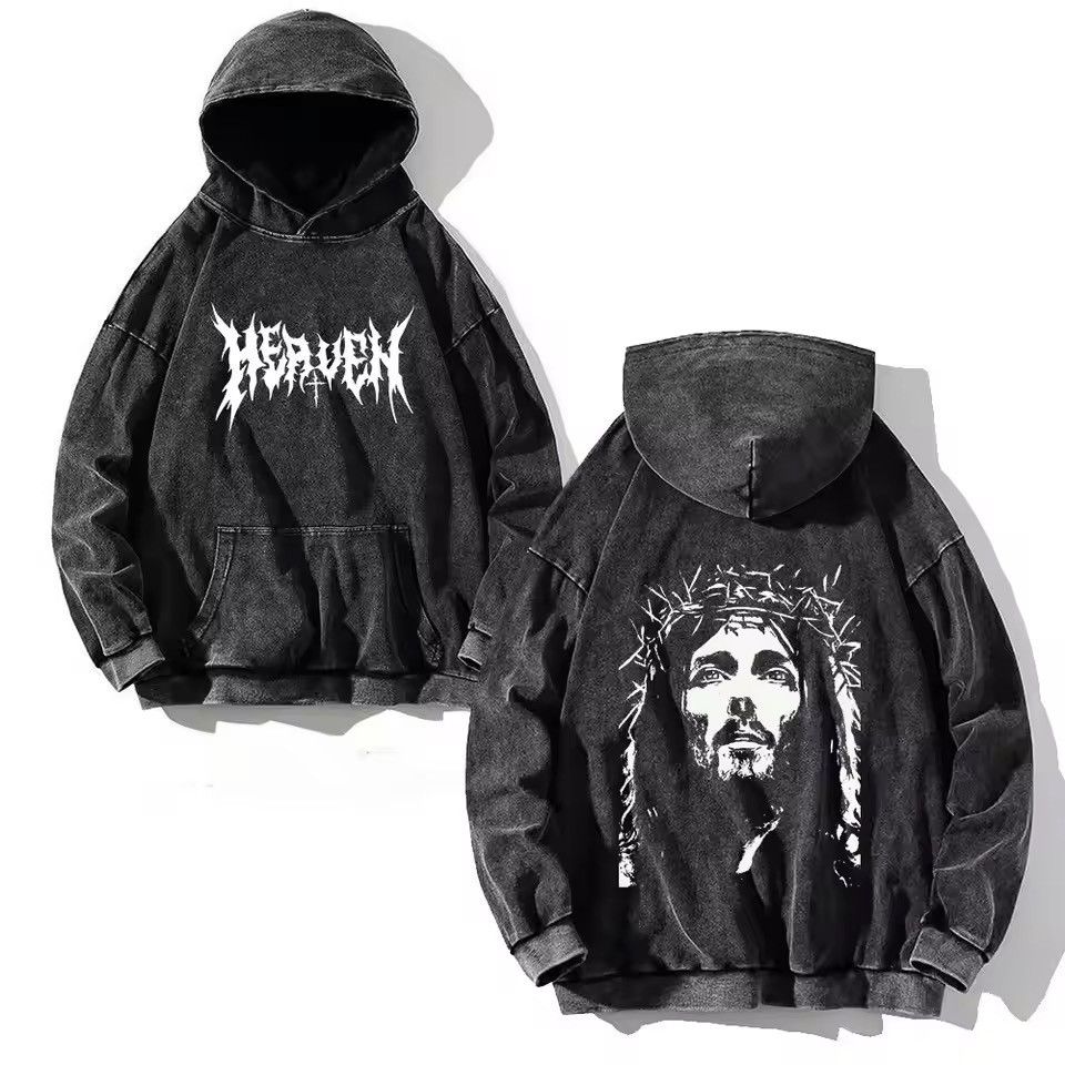 Japanese Brand Streetwear Jesus Graphic Hoodie Punk Gothic Style Size US L / EU 52-54 / 3 - 3 Thumbnail
