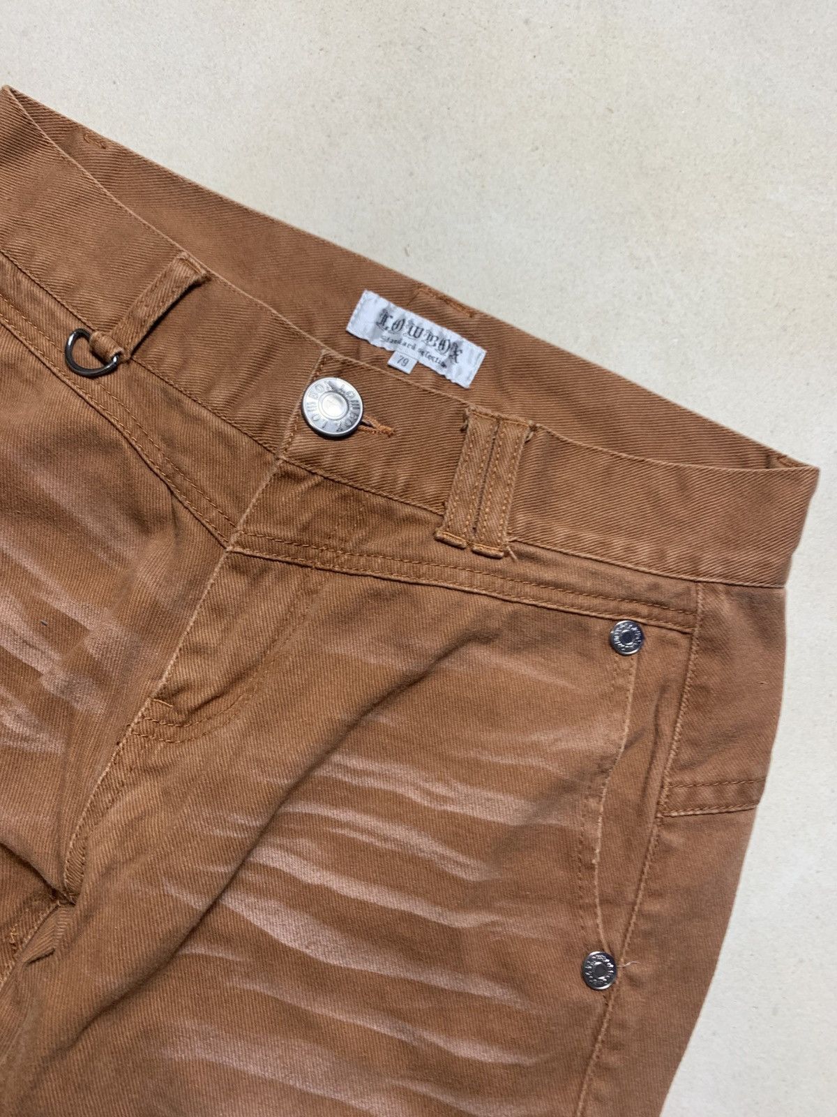 LOWBOX Japanese Lowbox Fadded Buckle Back Denim Size US 30 / EU 46 - 4 Thumbnail